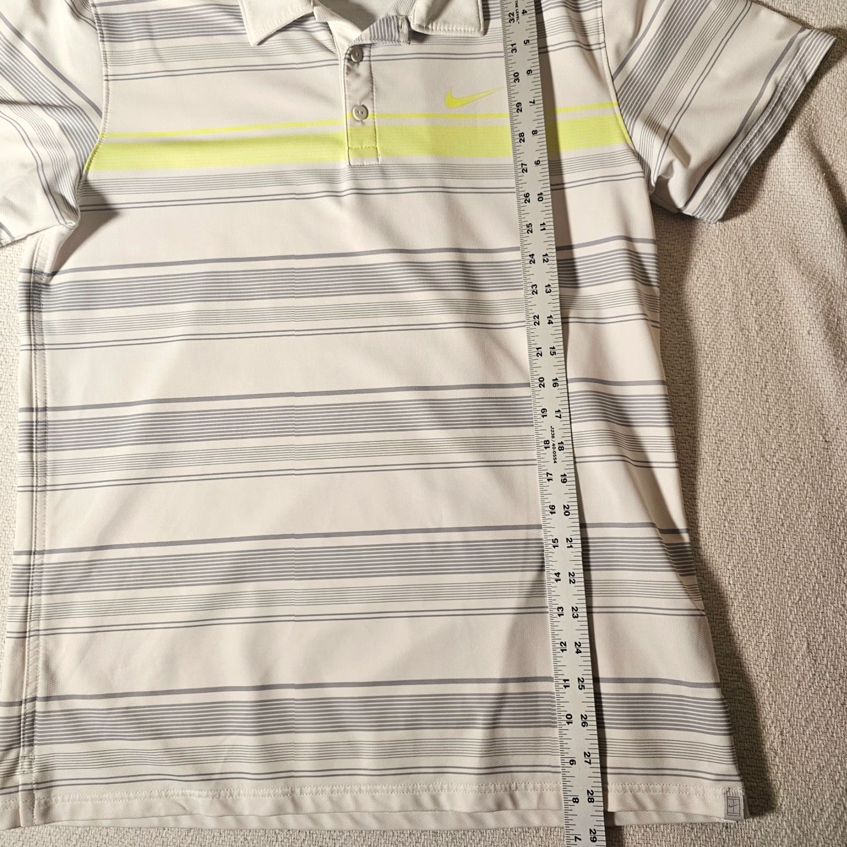 Nike Nike Golf Polo Dri-Fit Short Sleeve 2 Tone Stripe White L Mens Shirt Size US L / EU 52-54 / 3 - 3 Thumbnail