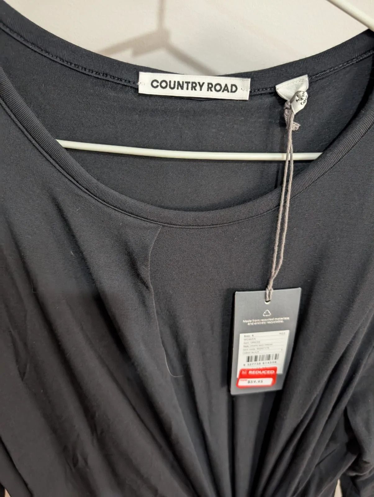 Country Road Country Road Black Long Sleeve Midi Dress XS Recycled Materials Size XS / US 0-2 / IT 36-38 - 3 Thumbnail
