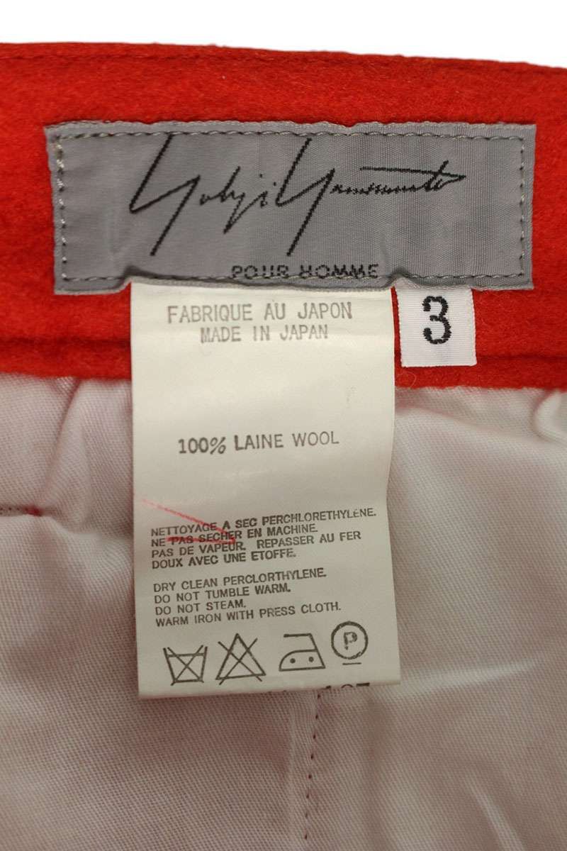 Yohji Yamamoto YOHJI YAMAMOTO POUR HOMME Wool Long Red Pants Size US 34 / EU 50 - 3 Thumbnail