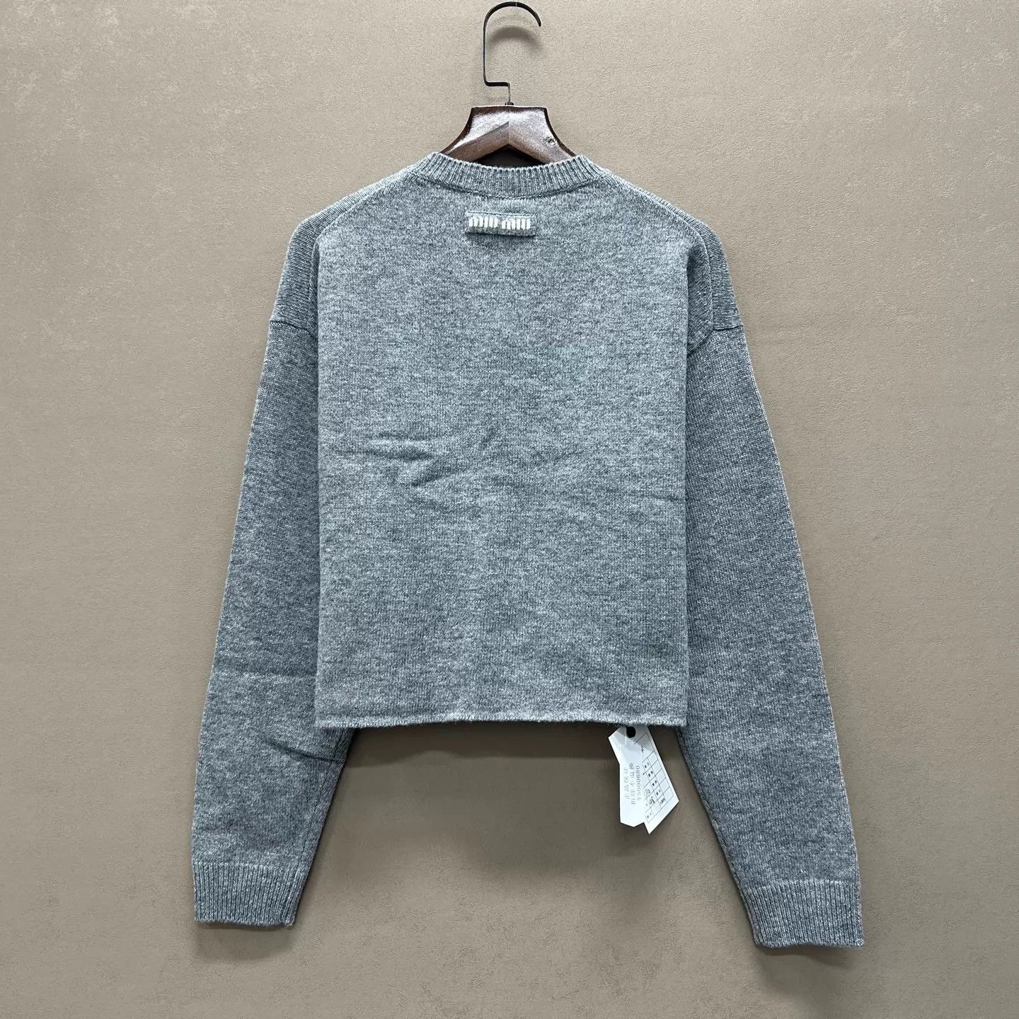 Miu Miu Miu Miu Gray V-neck Wool Sweater NWT IT 42 Size M / US 6-8 / IT 42-44 - 2 Thumbnail