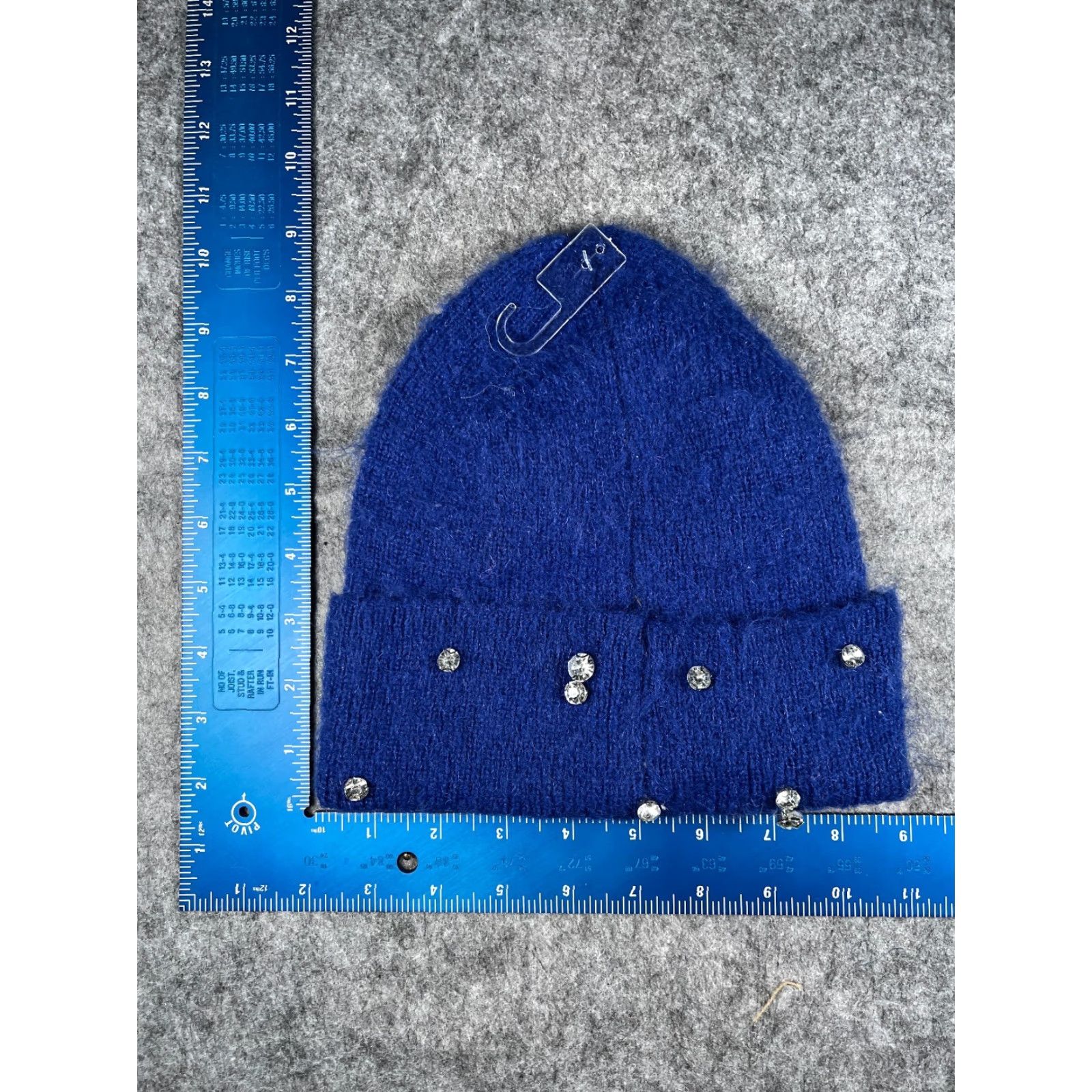 Vintage A New Day Beanie Toque Women One Size Blue Knit Jewel Bling 100% Polyester NEW Size ONE SIZE - 4 Thumbnail
