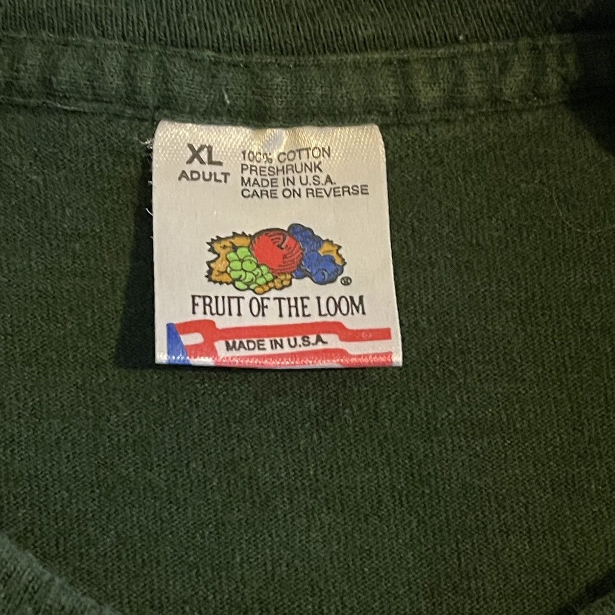 Fruit Of The Loom Vintage Shirt Men XL Green 90s Long Sleeve Streetwear Tee Size US XL / EU 56 / 4 - 3 Thumbnail