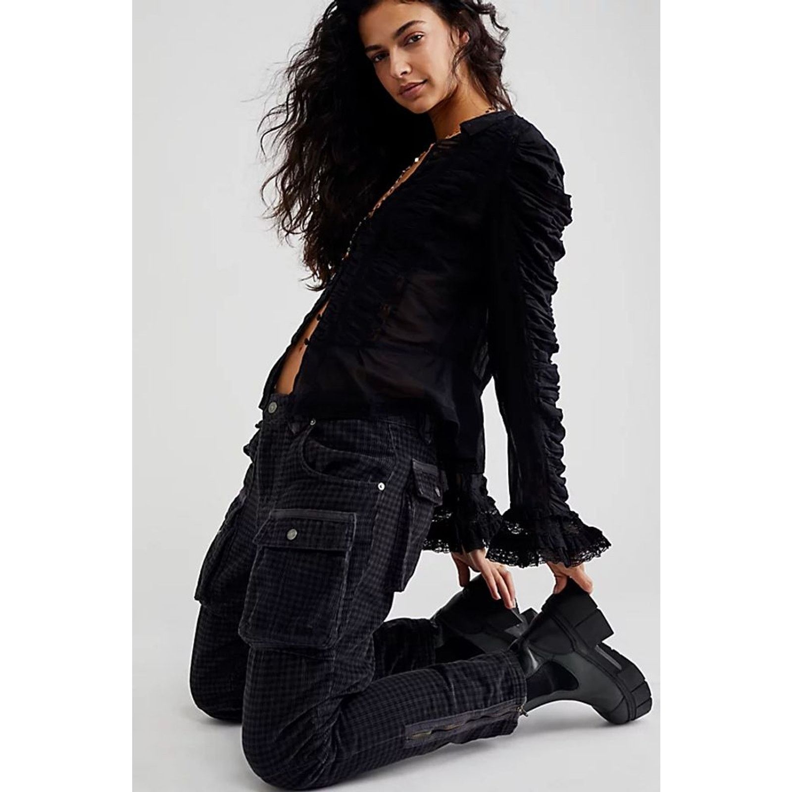 Free People New WTF London Calling Slouchy Cord Pants $198 SIZE 25 Size 25" / US 0 / IT 36 - 1 Thumbnail