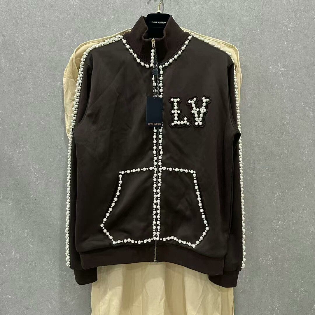 Louis Vuitton louis vuitton brown pearl collar jacket Size US XL / EU 56 / 4 - 1 Thumbnail