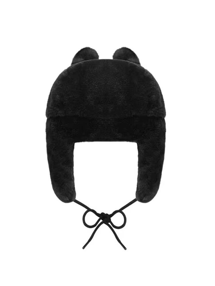 Japanese Brand × Vintage Y2K Cartoon Black wolf Ushanka Cute Winter Hat Size ONE SIZE - 3 Thumbnail