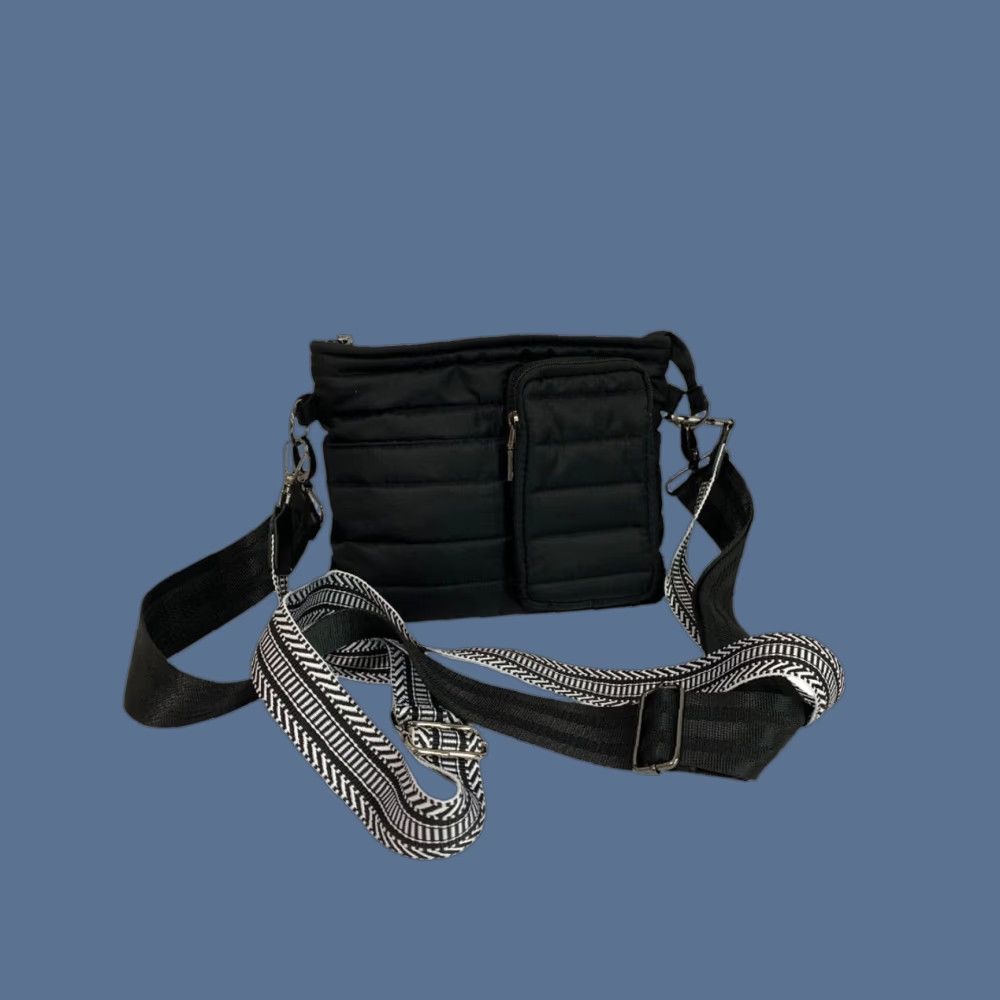 Vintage Think Rolyn Black Puffer Bag Crossbody Interchangeable Straps Women Bag Crossbody Black 10" 8.5" Adjustable 26" Strap Size ONE SIZE - 1 Thumbnail
