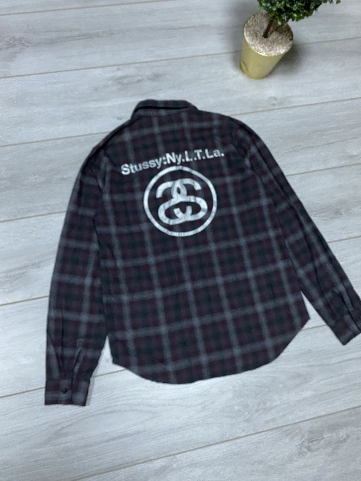 Stussy Stussy flannel big logo SS vintage check shirt Size US S / EU 44-46 / 1 - 9 Thumbnail