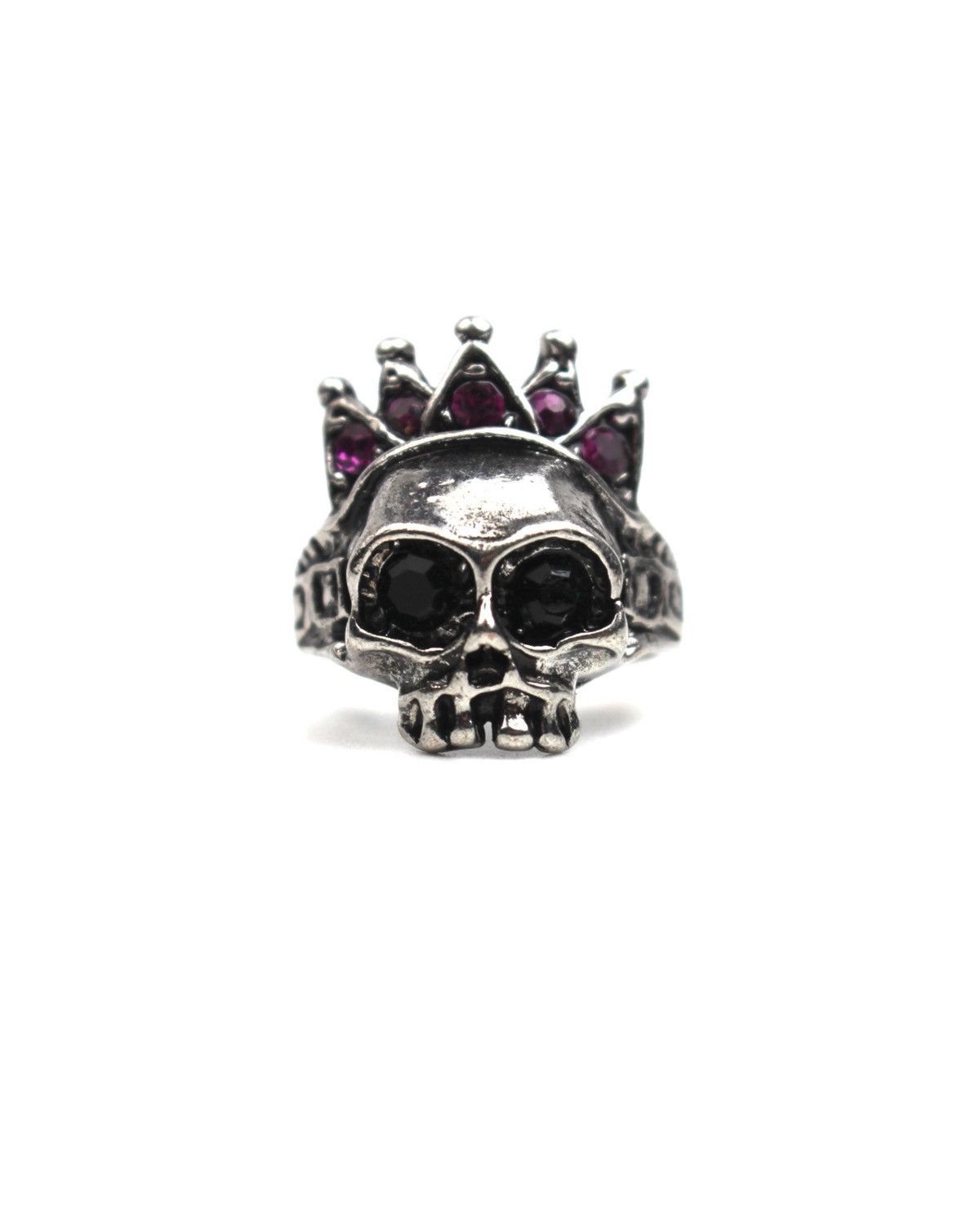 2000S JAPANESE MADE BLACK EYE CROWN SKULL RING