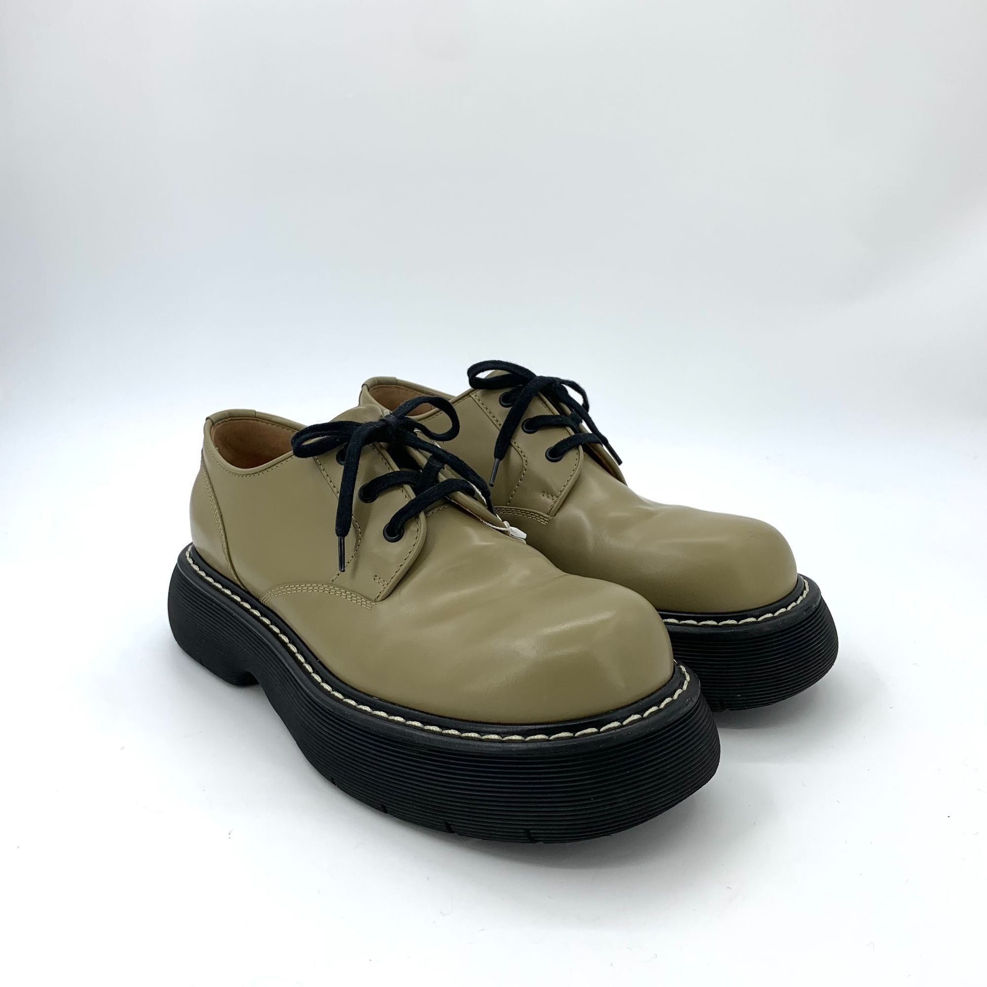 Bottega Veneta Bottega Veneta Light Green Leather Lace-Up Platform Shoes Si Size US 12 / IT 42 - 8 Thumbnail