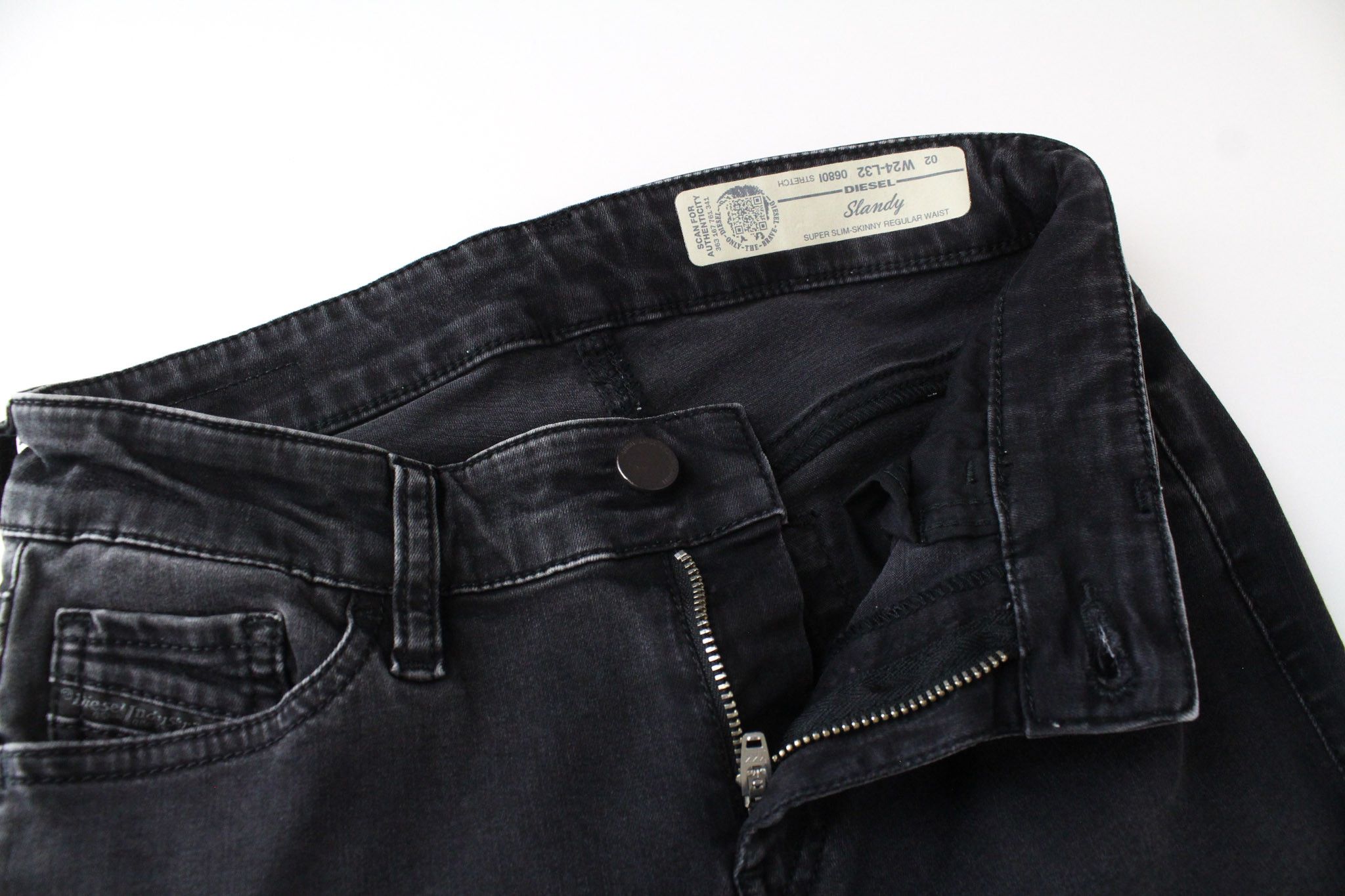Diesel SLANDY 0680I W24/L32 Dark Grey Jeans 70295 Size 24" / US 00 / IT 34 - 4 Thumbnail