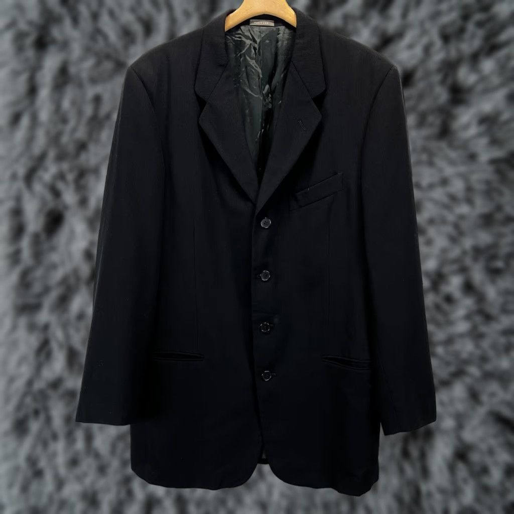 VINTAGE Bacharach Calvin Klein Sport Coat 42 Long Black Textured 4-Button Blazer Men Mens Size 42 Long