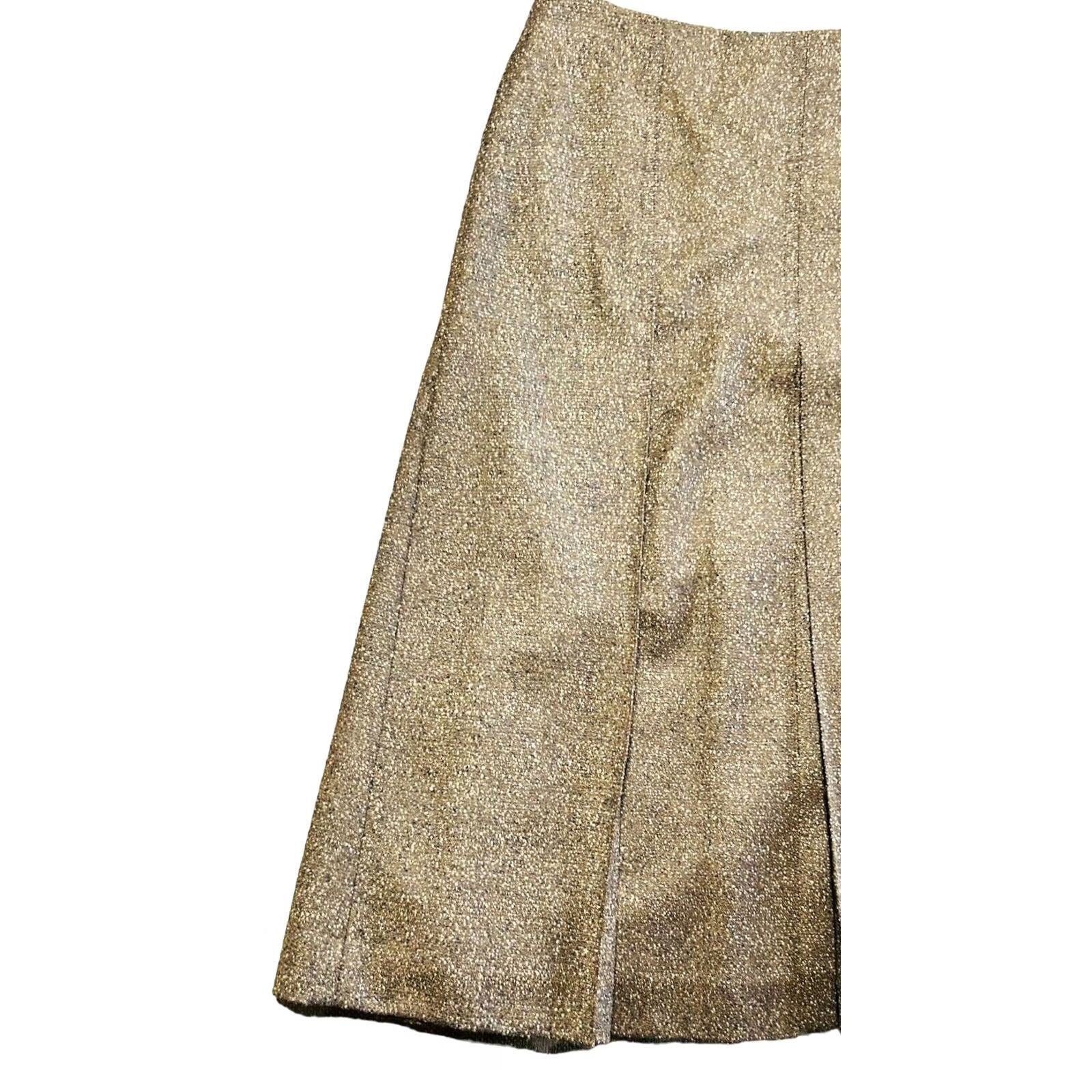 Ellen Tracy VINTAGE Ellen Tracy Skirt Knee Length Brown Wool Blend Pleated Sz 0 Women’s Spring/Winter/Fall All Seasons Lined Zipper Slit-Preppy City 90s Womens Size 25" / US 0 / IT 36 - 4 Thumbnail
