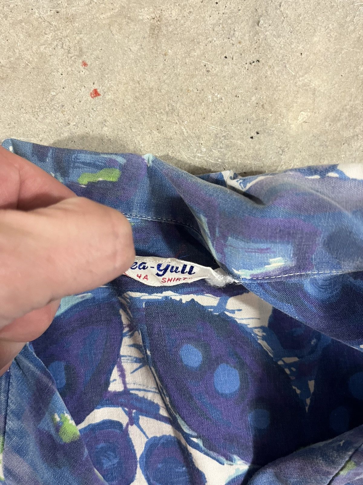 Vintage Vintage 50s Blue Cotton Hawaiian Shirt Size US XL / EU 56 / 4 - 5 Thumbnail