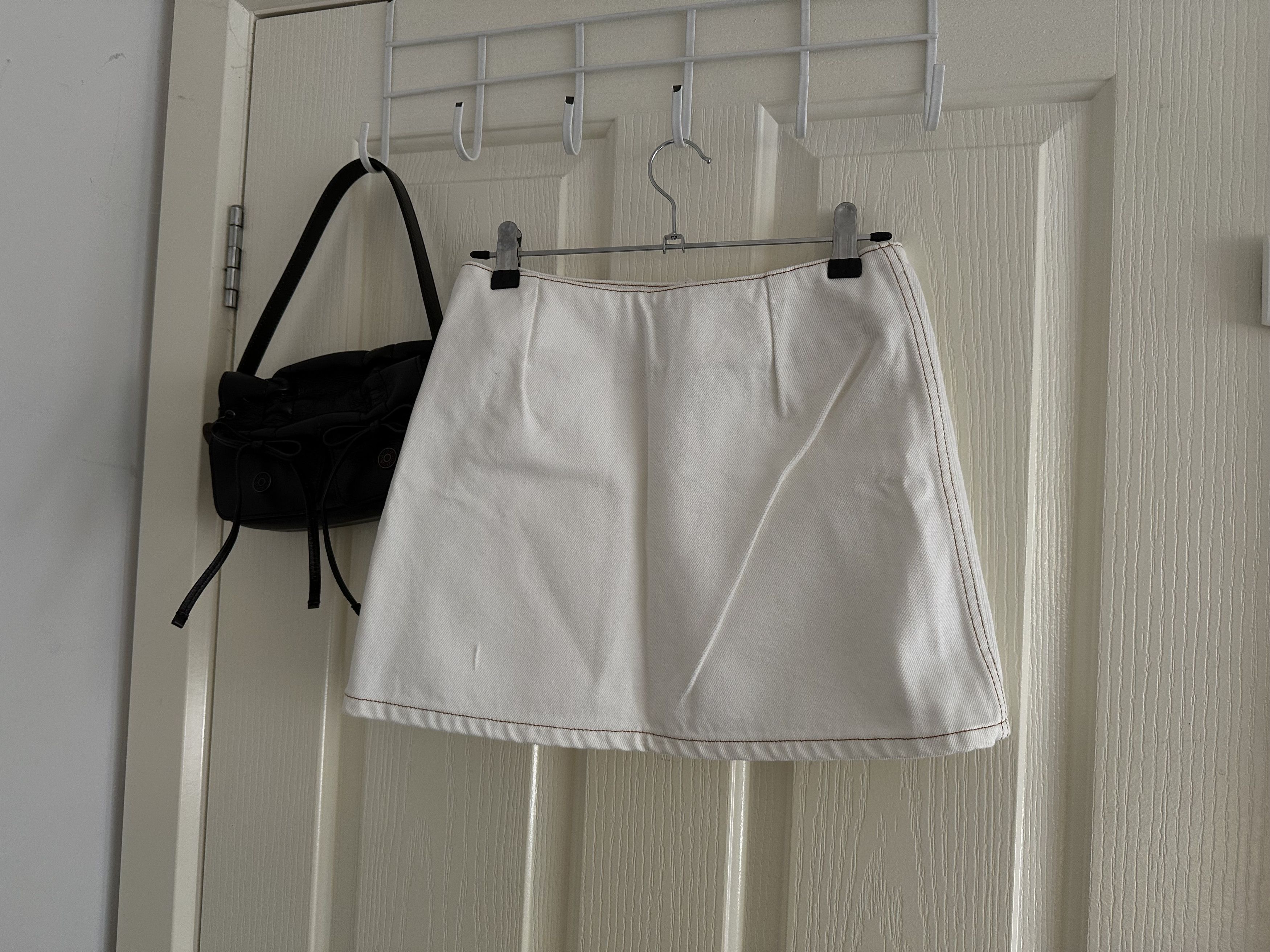 Ganni White Denim Mini Skirt Size 26" / US 2 / IT 38 - 2 Thumbnail