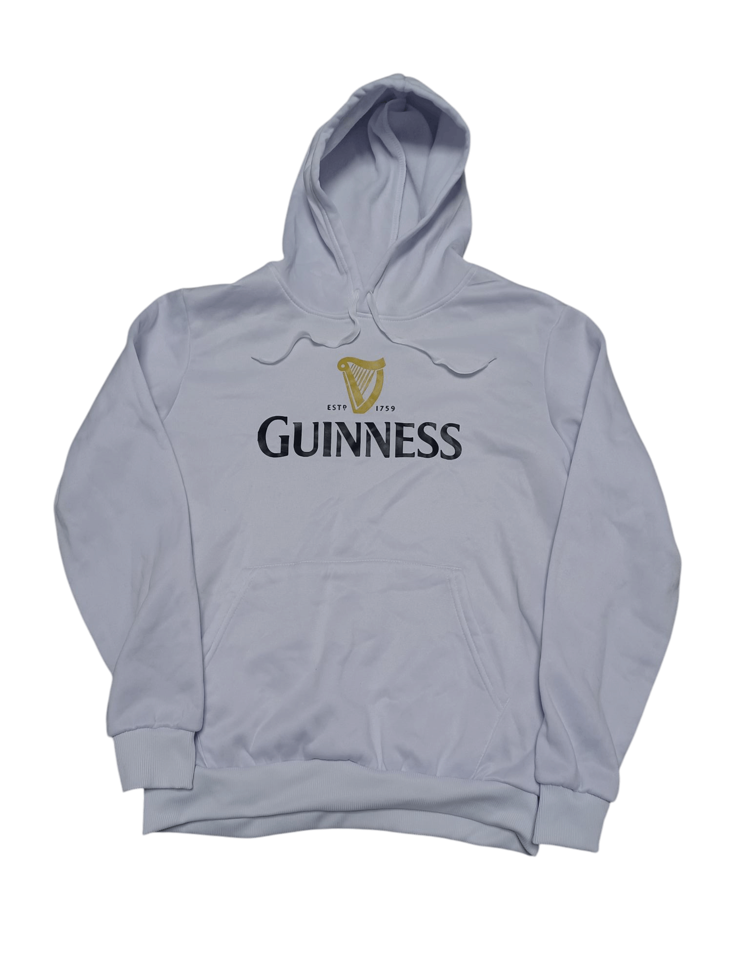 GUINNESS BIGLOGO FIRE WHITE HOODIE IRELAND ENGLAND RUGBY