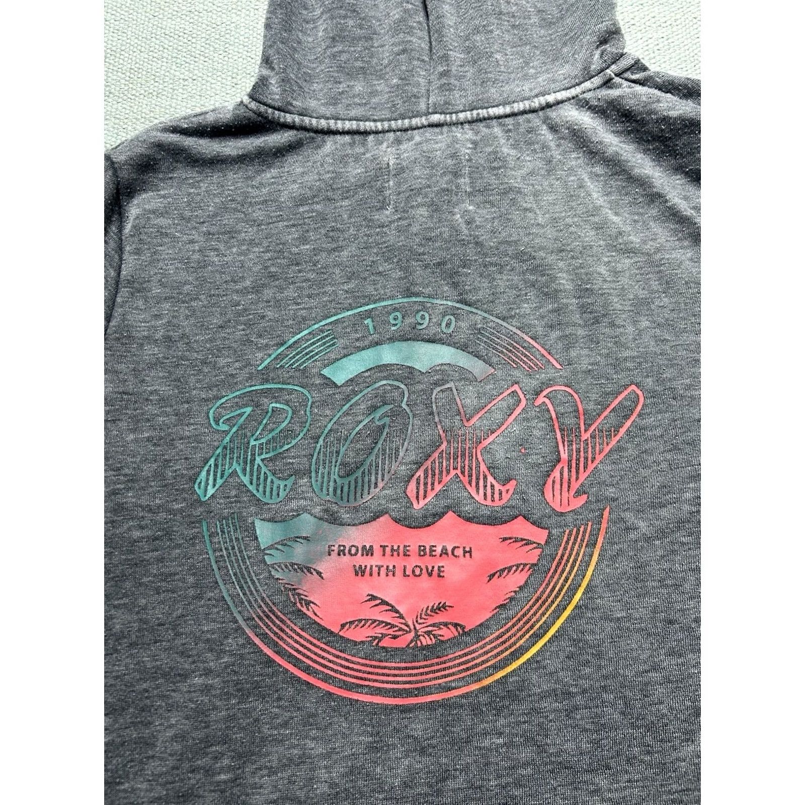 Vintage ROXY Surf Hoodie Sweatshirt Full Zip Gray Women’s XL Beach Activewear Size XL / US 12-14 / IT 48-50 - 2 Thumbnail