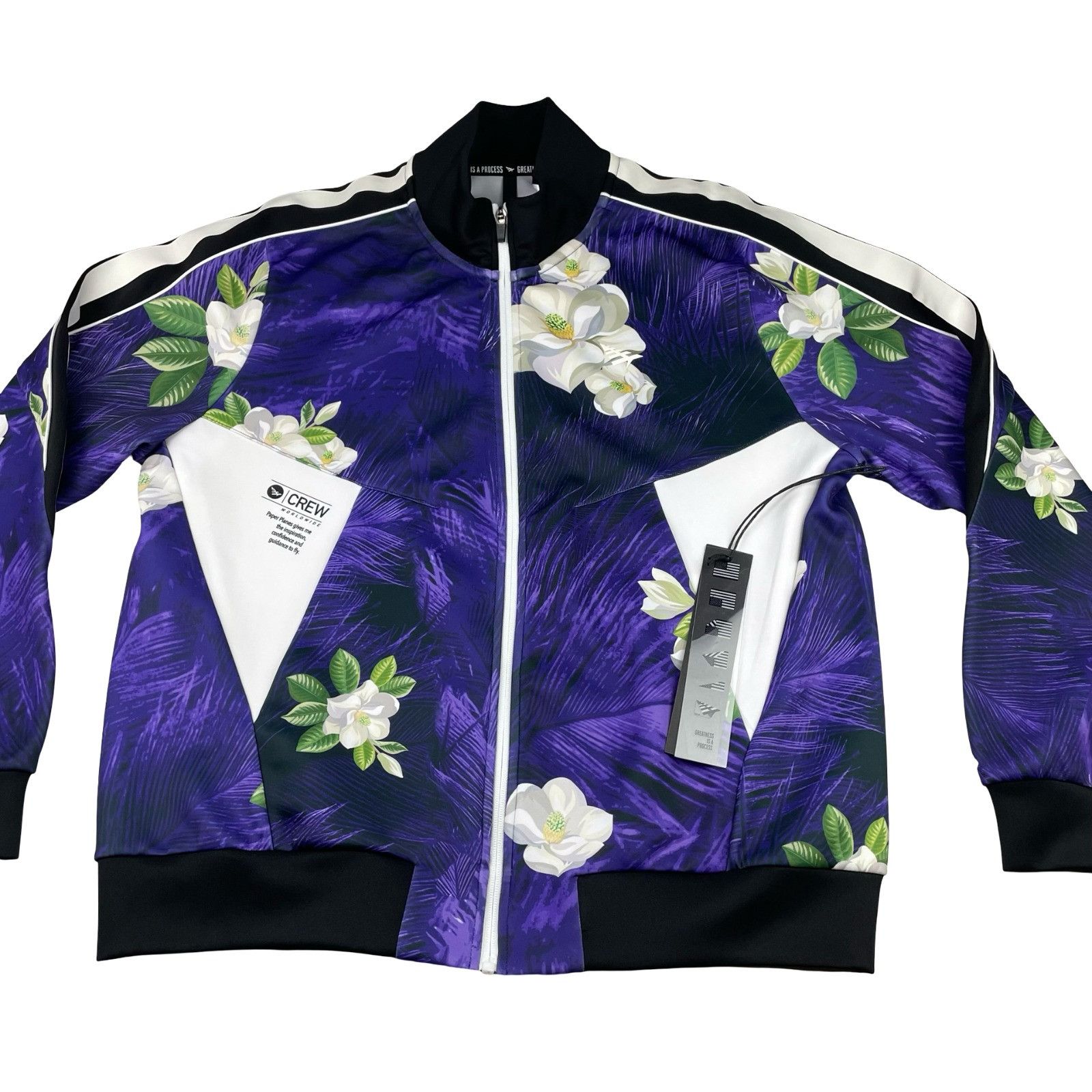 Paper Planes NEW Paperplanes Men's Track Suit Purple Mardigras Floral • L Size US L / EU 52-54 / 3 - 2 Thumbnail