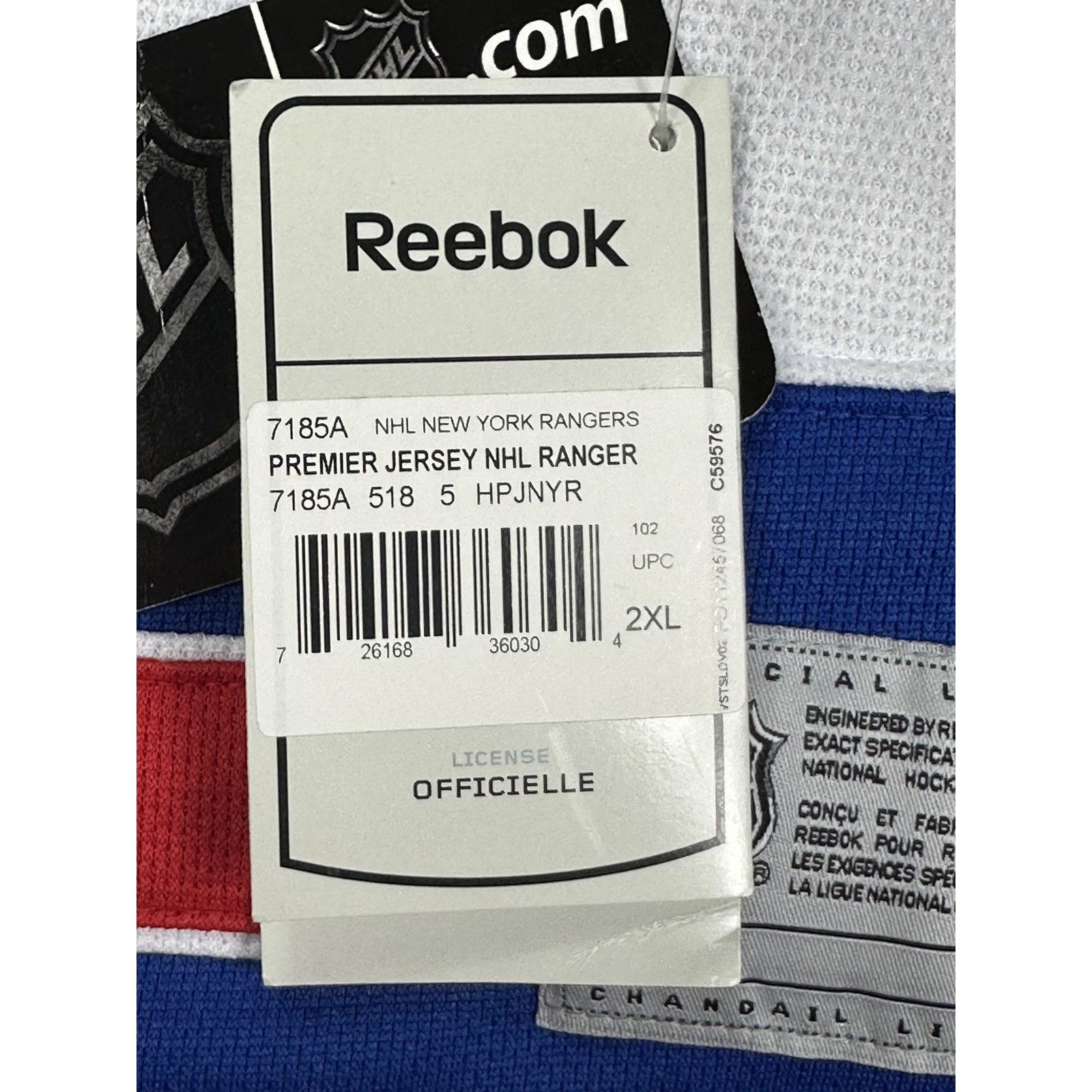 Reebok New York Rangers Jersey 2XL White NHL Premier Reebok New Size US XXL / EU 58 / 5 - 10 Thumbnail