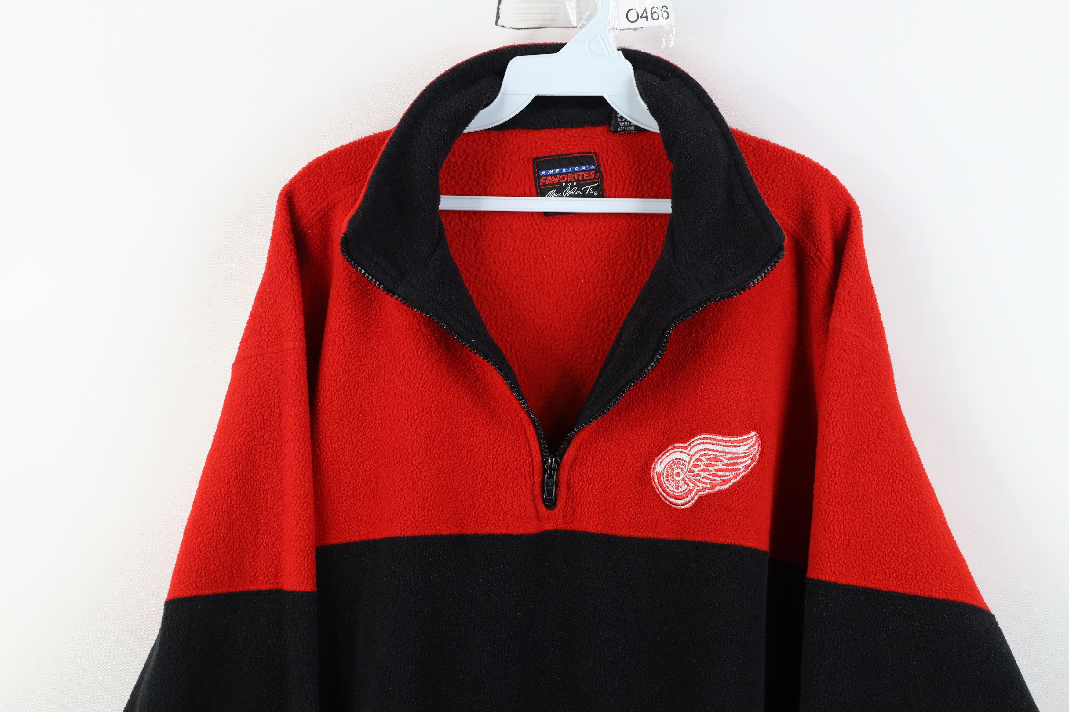 Vintage Vintage 90s Red Wings Hockey 1/4 1/2 Zip Fleece Sweater Red Size US L / EU 52-54 / 3 - 2 Thumbnail