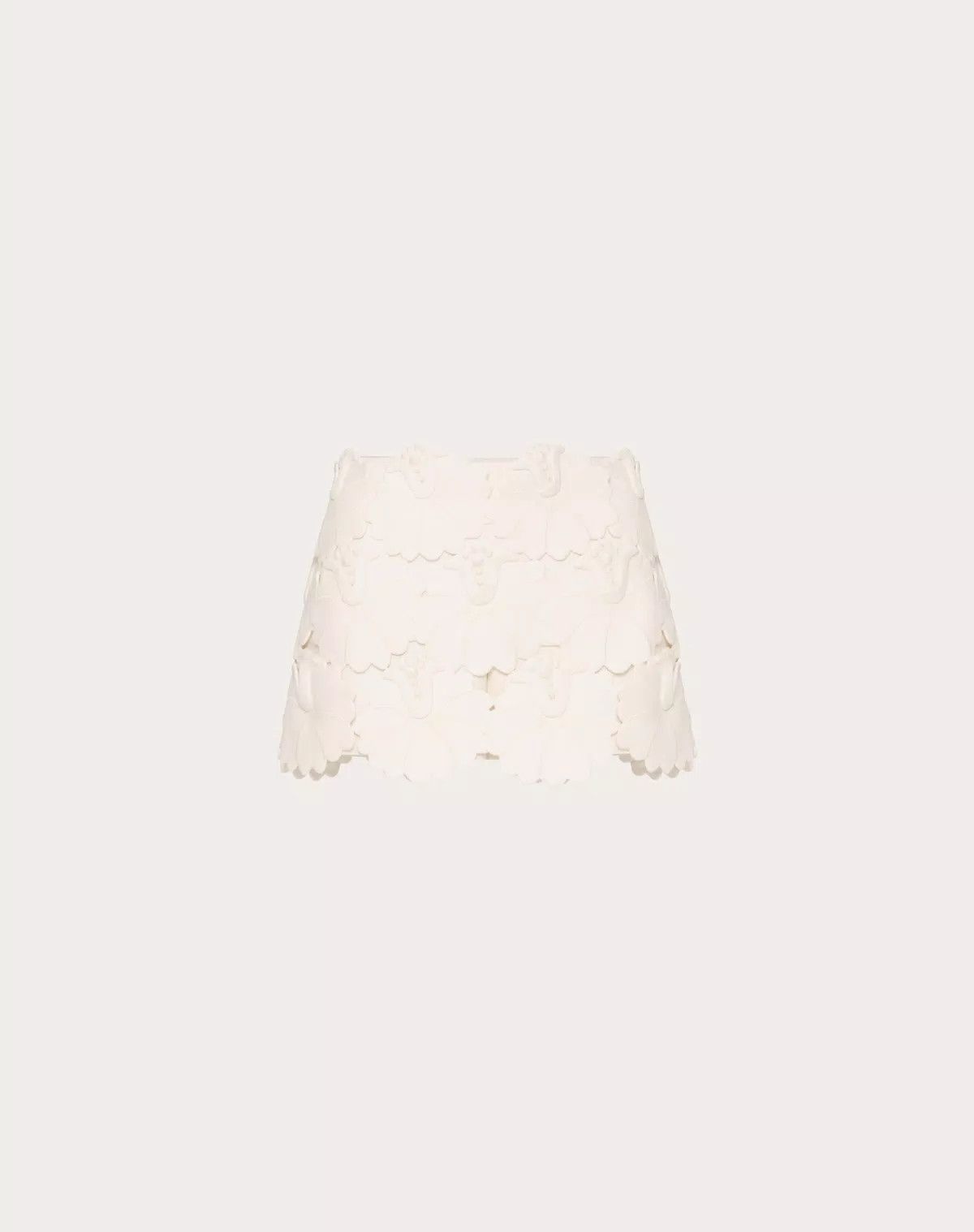 Valentino o1s1wg110525 Embroidered Crepe Couture Skort in White Size 27" / US 4 / IT 40 - 1 Thumbnail