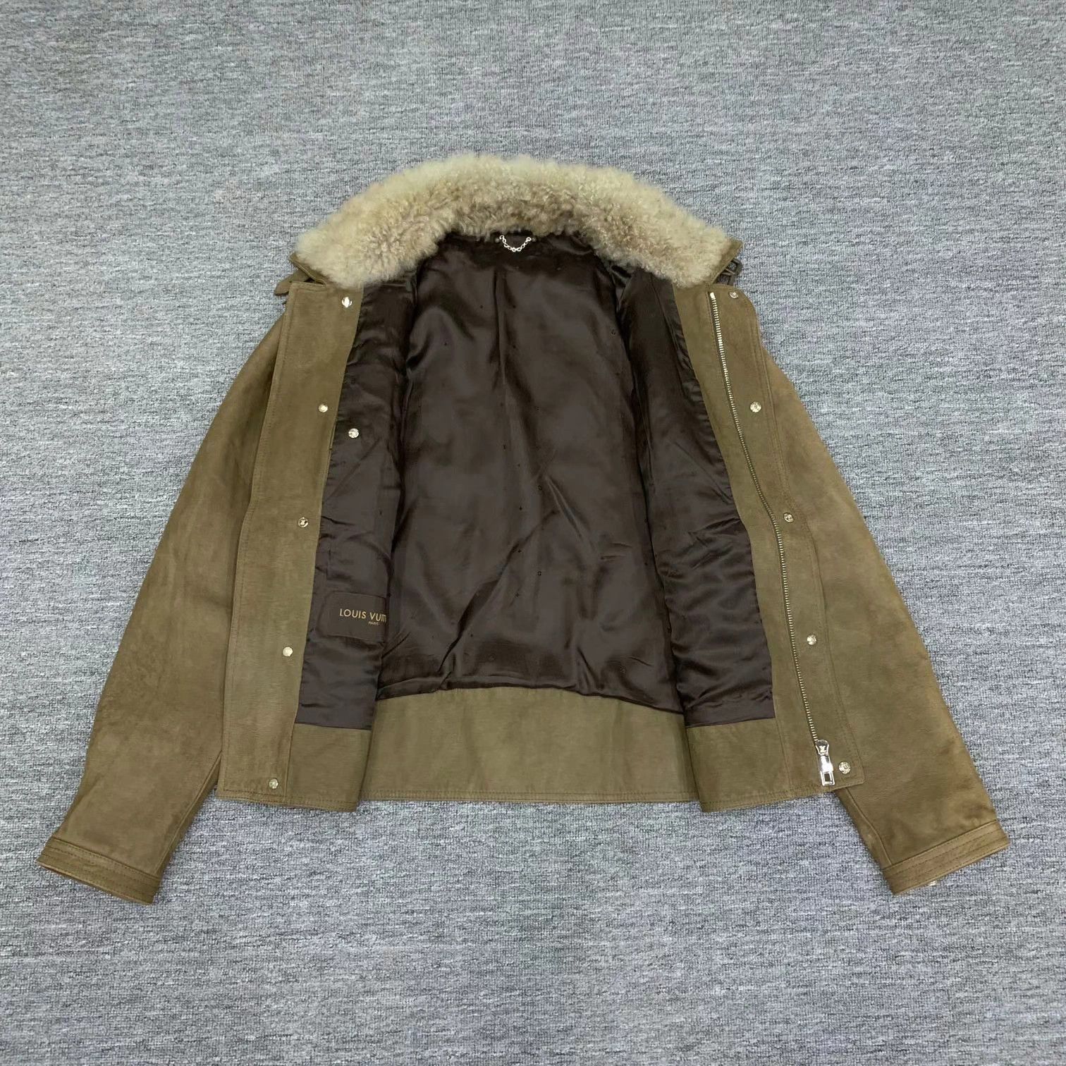 Louis Vuitton LV Brown Shearling Leather Jacket Size US XL / EU 56 / 4 - 3 Thumbnail