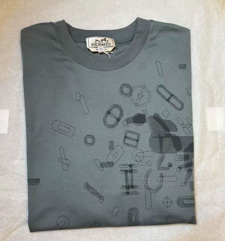 Hermes Hermes Men's Round Neck T-Shirt - Eucalyptus Green Size US L / EU 52-54 / 3 - 1 Thumbnail