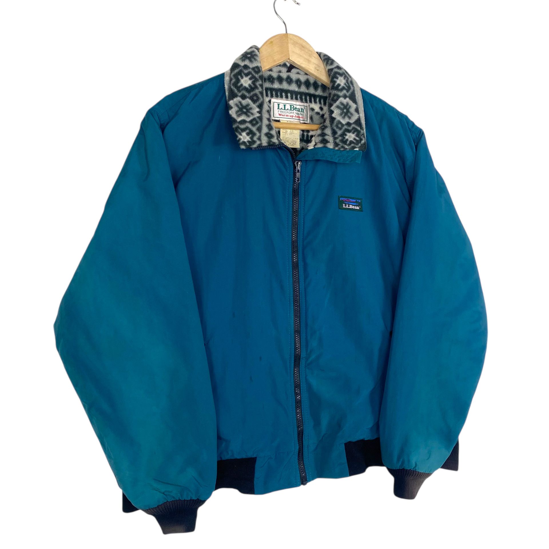 L.L. Bean 💥80s LL BEAN WARM UP BOMBER JACKET TEAL GREEN Size L / US 10 / IT 46 - 4 Thumbnail