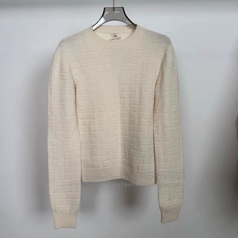 Hermes Hermes ivory H all-print wool knitted top Size XXS / US 00 / IT 34 - 1 Thumbnail