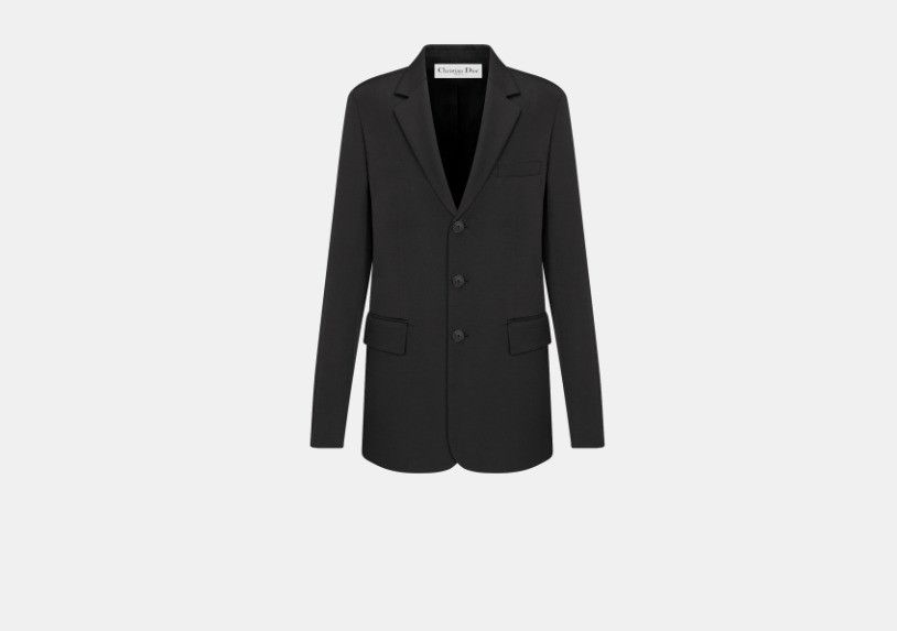 Dior o1w1db10824 Wool & Silk Blazer in Black Size S / US 4 / IT 40 - 1 Thumbnail