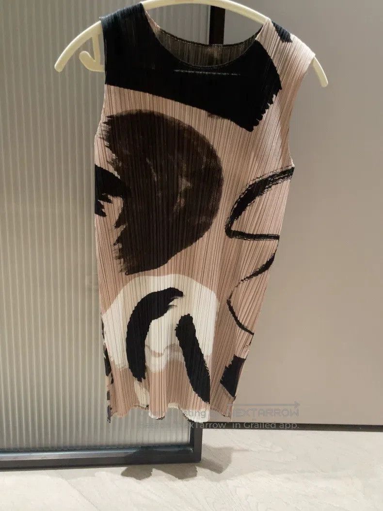 Issey Miyake Issey Miyake Ink Wash Print Sleeveless Dress Size L / US 10 / IT 46 - 1 Thumbnail