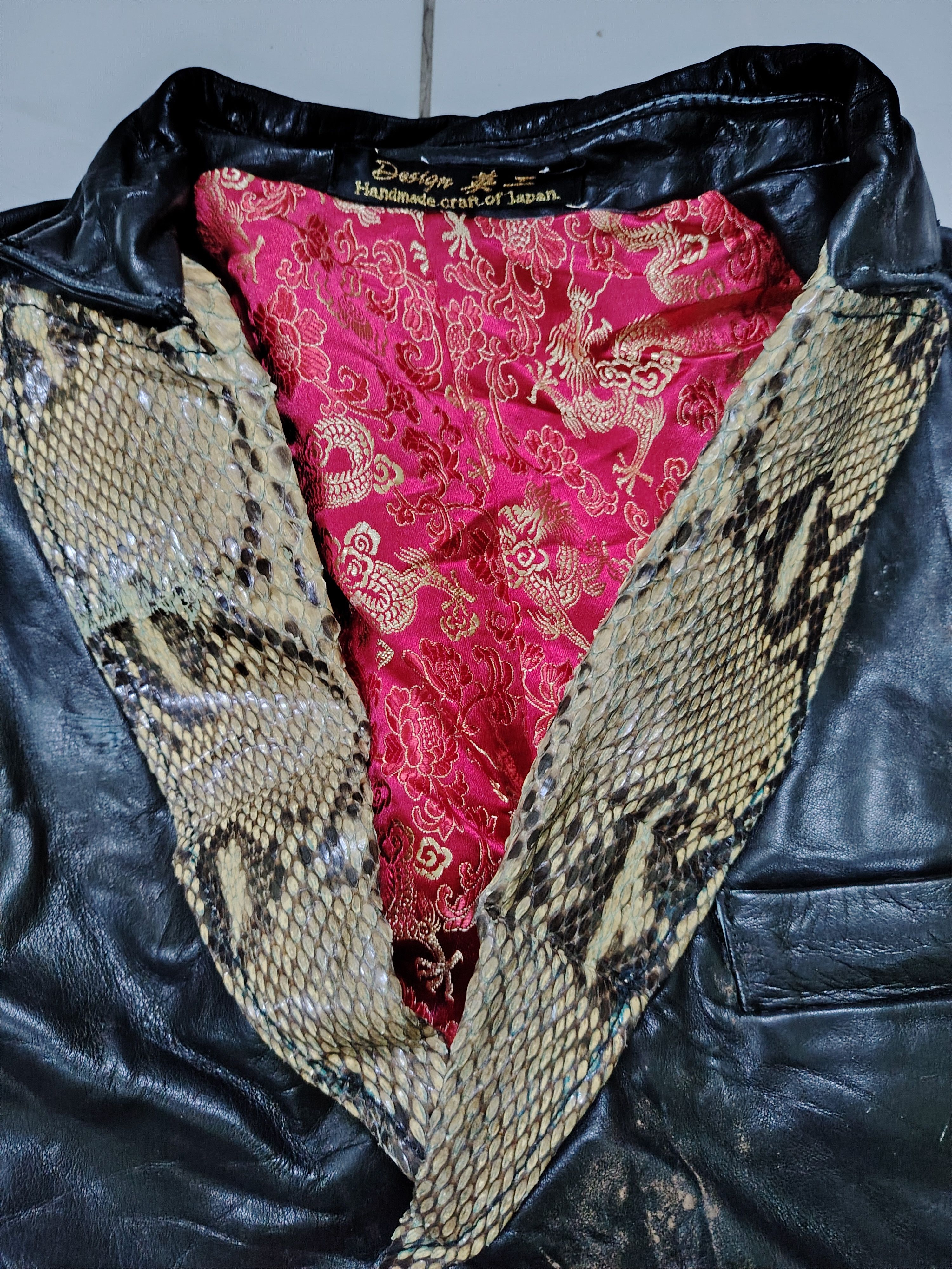 Japanese Brand Handmade Phyton Leather Jacket by EijiKyoto like ChromeHeart Size US M / EU 48-50 / 2 - 11 Thumbnail