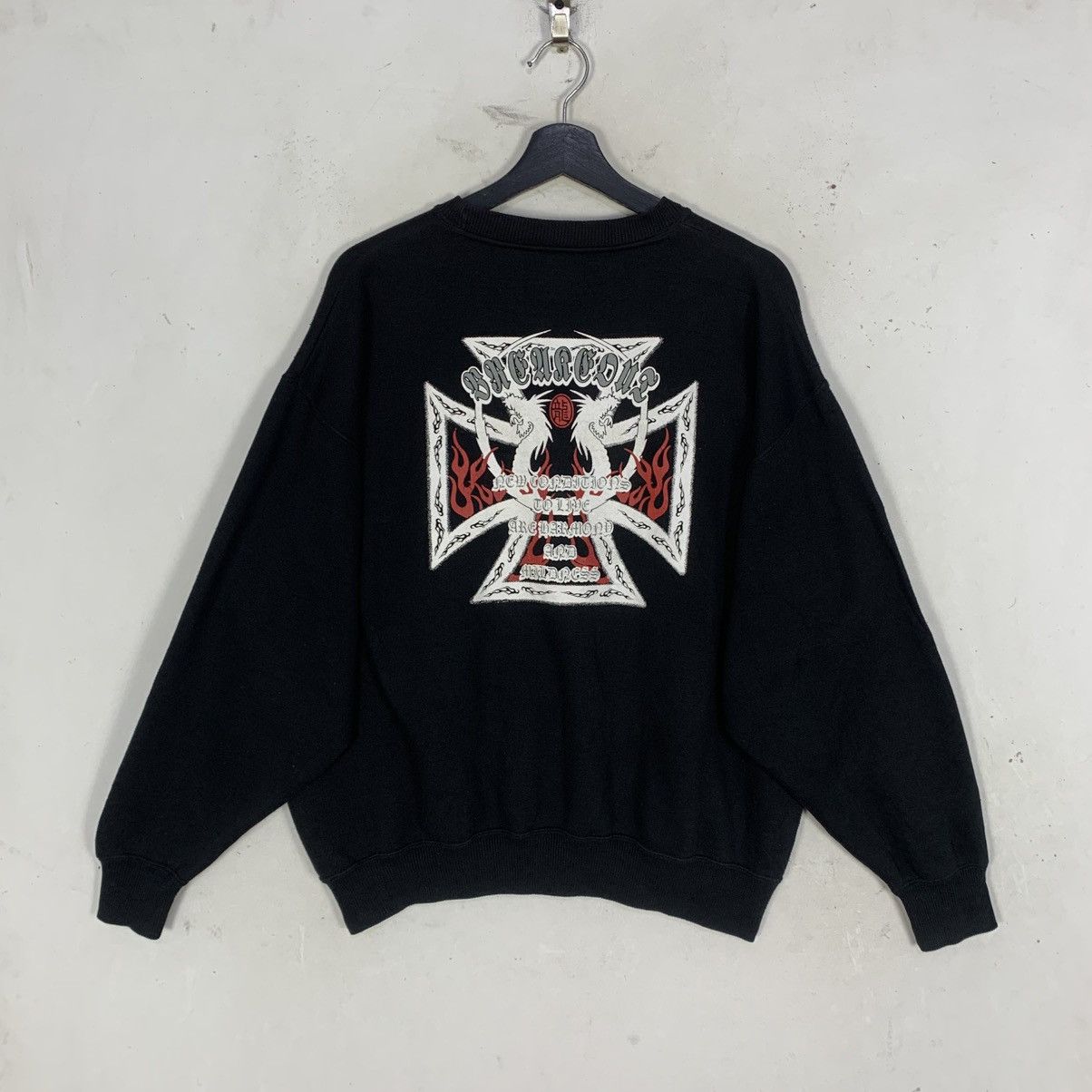 Vintage Vintage Staffa Double Dragon Back JapaneseBrand Sweatshirt Size US L / EU 52-54 / 3 - 1 Thumbnail