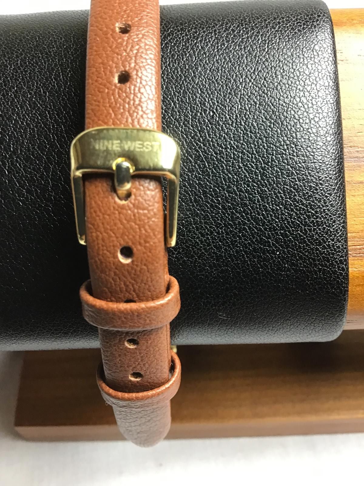 Nine West Nine West Gold Tone Watch with VERY Long Brown Leather Strap Size ONE SIZE - 3 Thumbnail