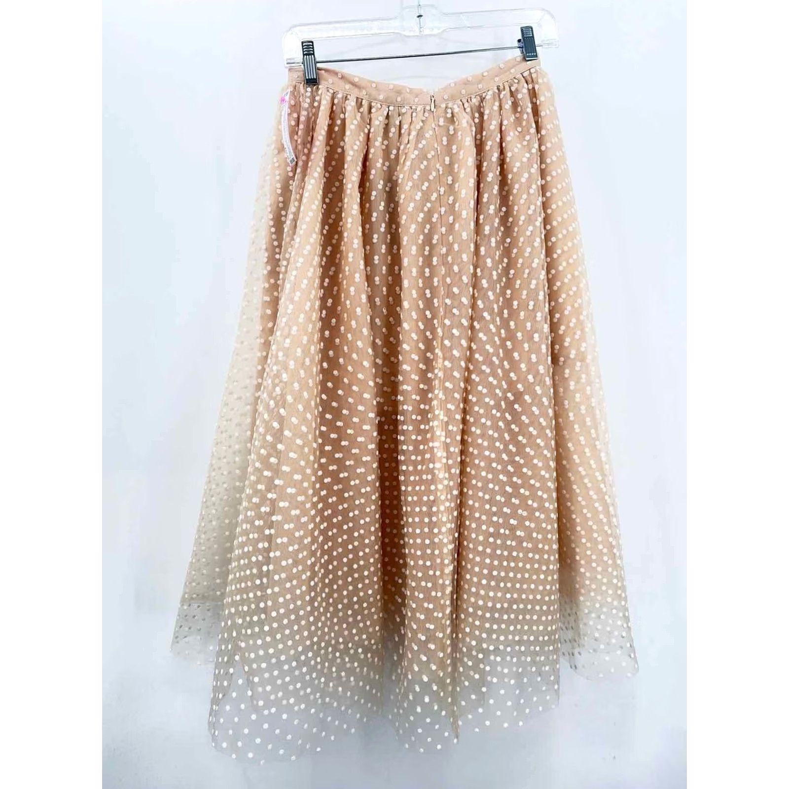 Vintage J crew Collection Maxi Skirt Size 0 Tan Polka Dot Pre-Owned Size 25" / US 0 / IT 36 - 2 Thumbnail