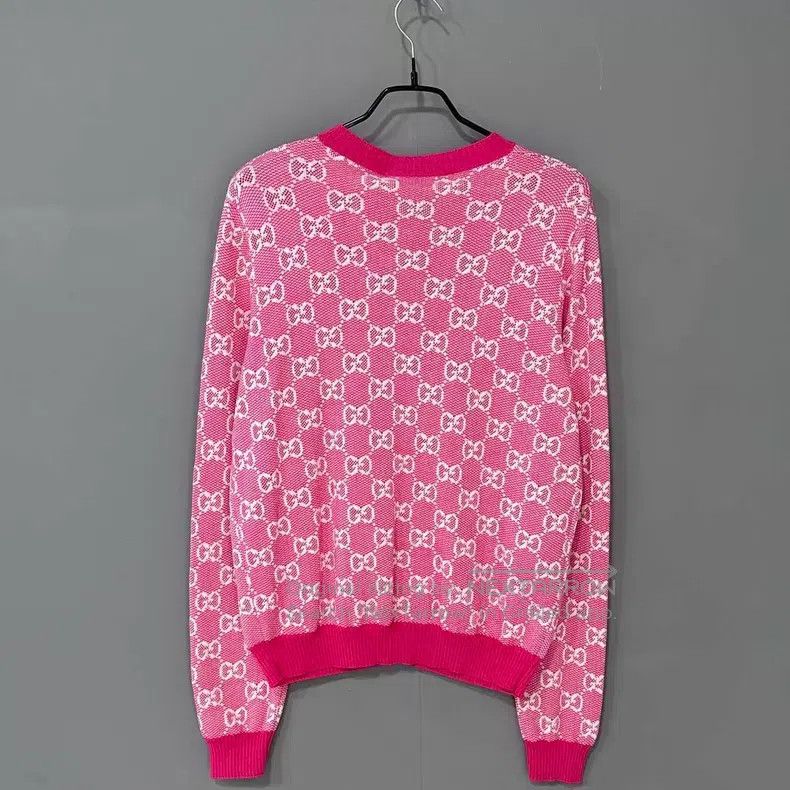 Gucci Gucci Pink full-print gold buckle cardigan coat Size L / US 10 / IT 46 - 3 Thumbnail