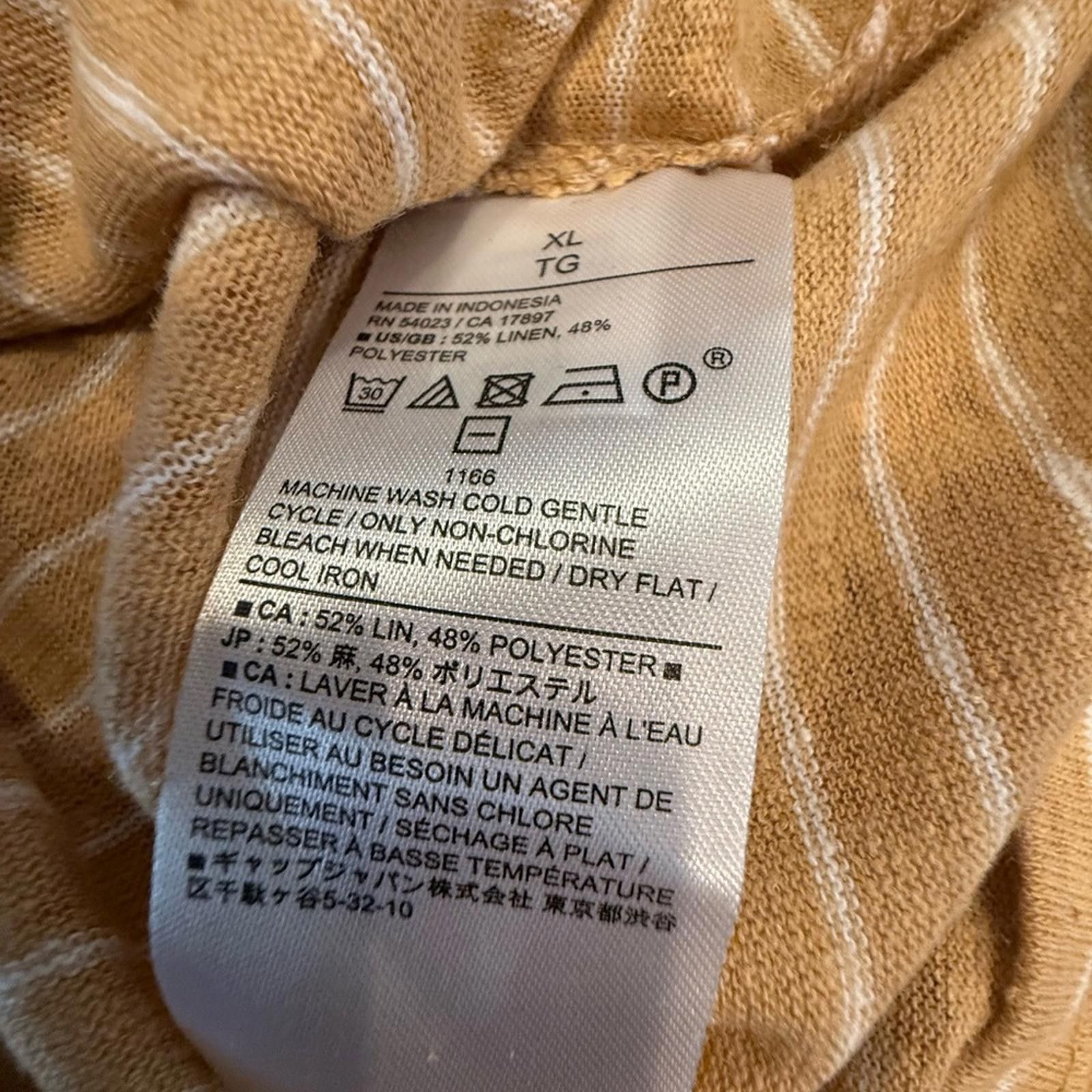 Other Banana Republic Factory linen blend tan white striped tee XL Size XL / US 12-14 / IT 48-50 - 9 Thumbnail