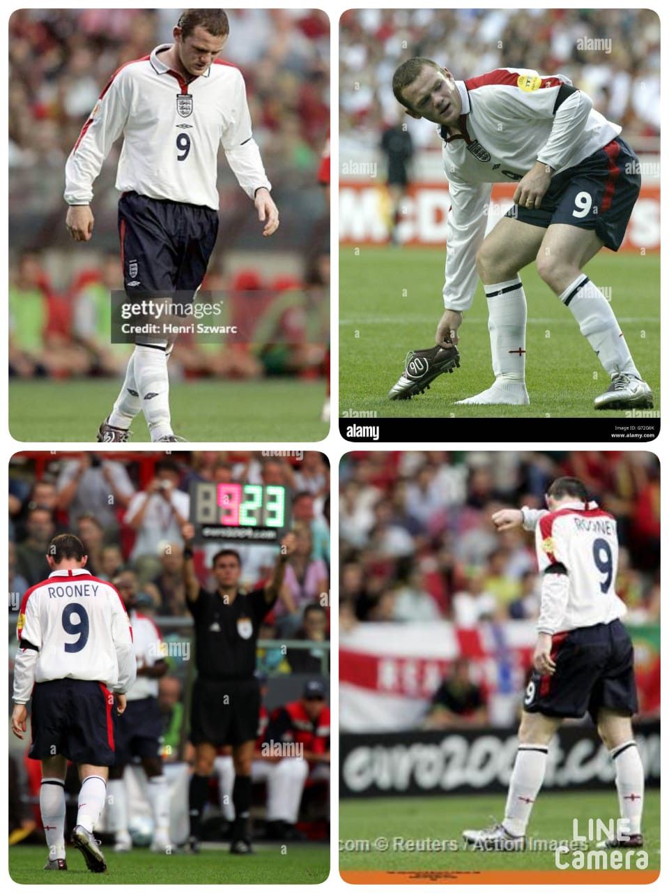 Umbro England Umbro Home Jersey Euro 2004,Size Small ,ROONEY#9 Size US S / EU 44-46 / 1 - 7 Thumbnail