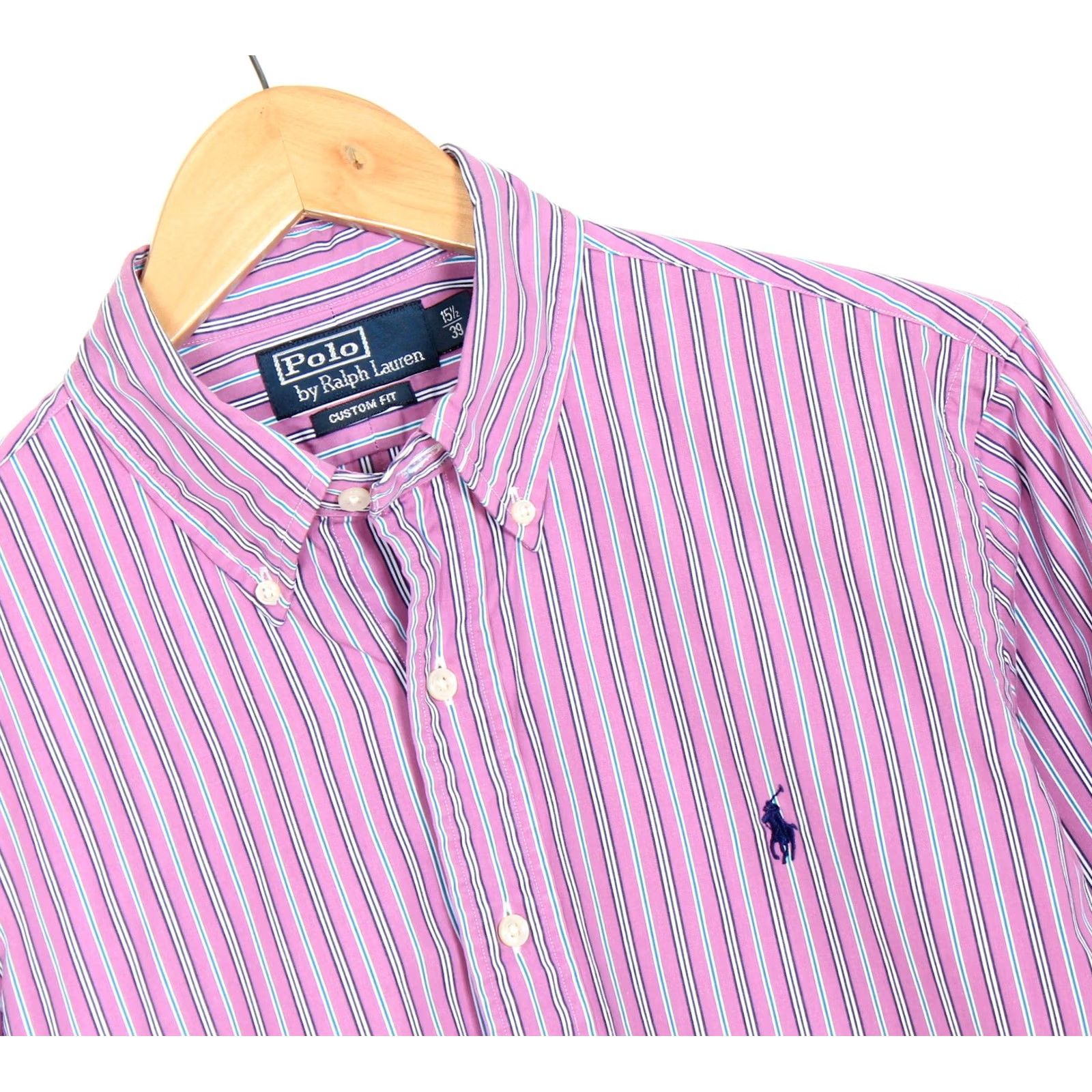 Polo Ralph Lauren POLO by RALPH LAUREN Custom Fit Shirt Men Size 15 ½ 39 Long Sleeve Striped VR0191 Size US M / EU 48-50 / 2 - 2 Thumbnail
