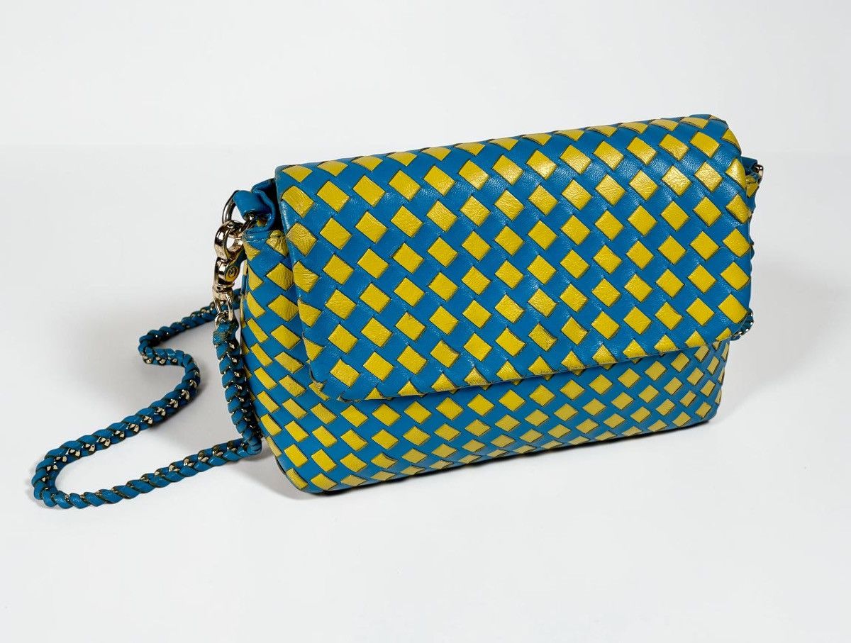 Bottega Veneta Bottega Veneta Two-Tone Blue&Yellow Intrecciato Leather Bag Size ONE SIZE - 1 Thumbnail