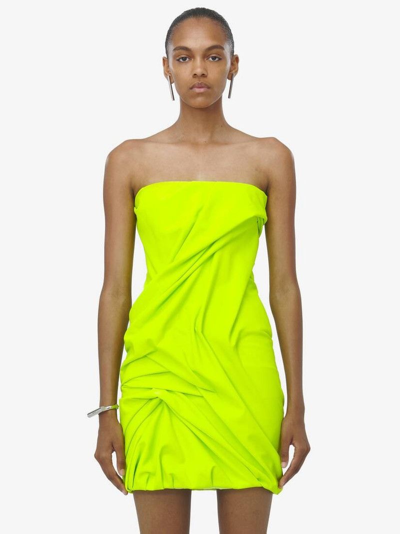 Alexander McQueen o1w1db10326 Draped Mini Dress in Yellow Size M / US 6-8 / IT 42-44 - 6 Thumbnail