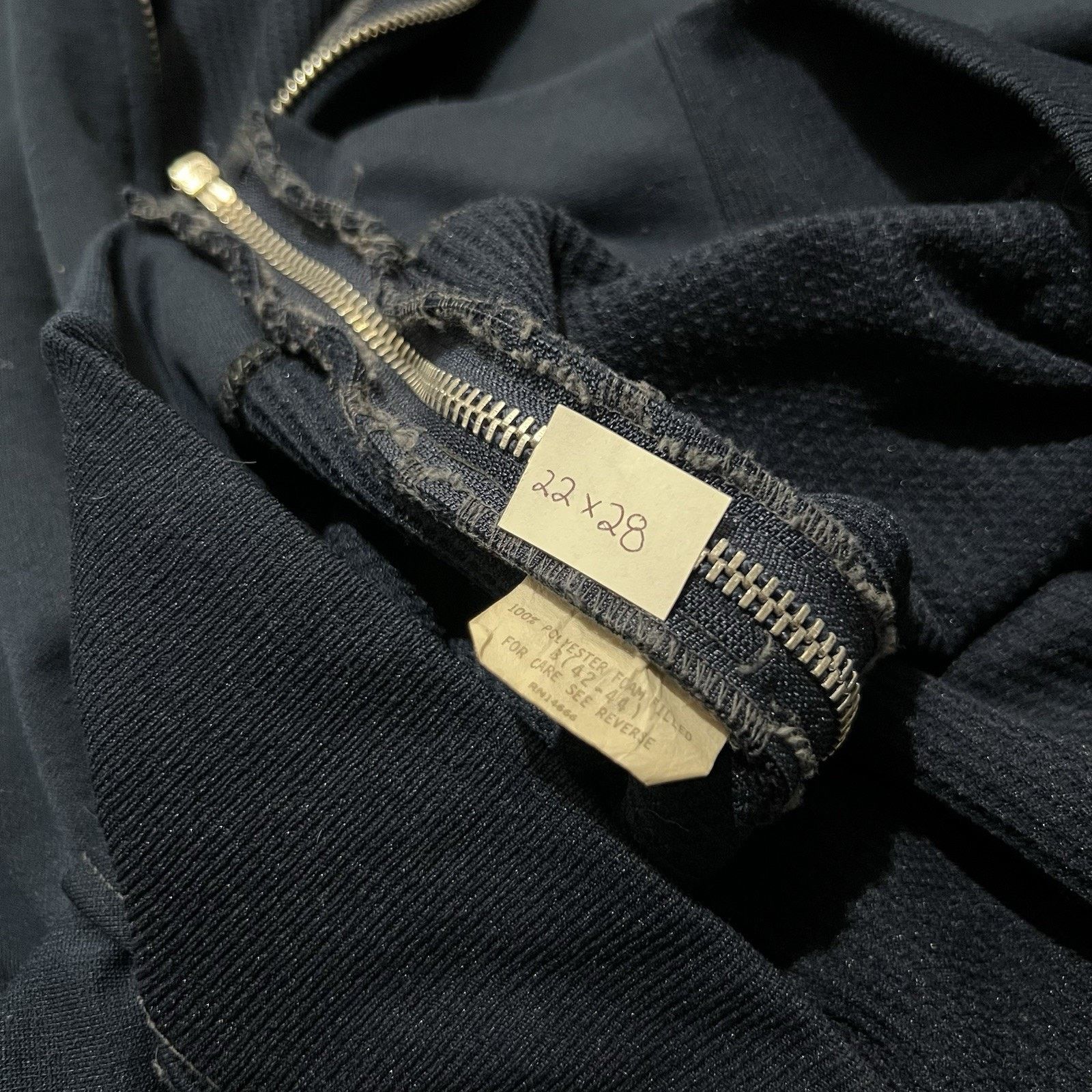 Other VTG 70s Thermal Lined Full Zip Navy Blue Waffle Knit Hoodie Size US L / EU 52-54 / 3 - 5 Thumbnail