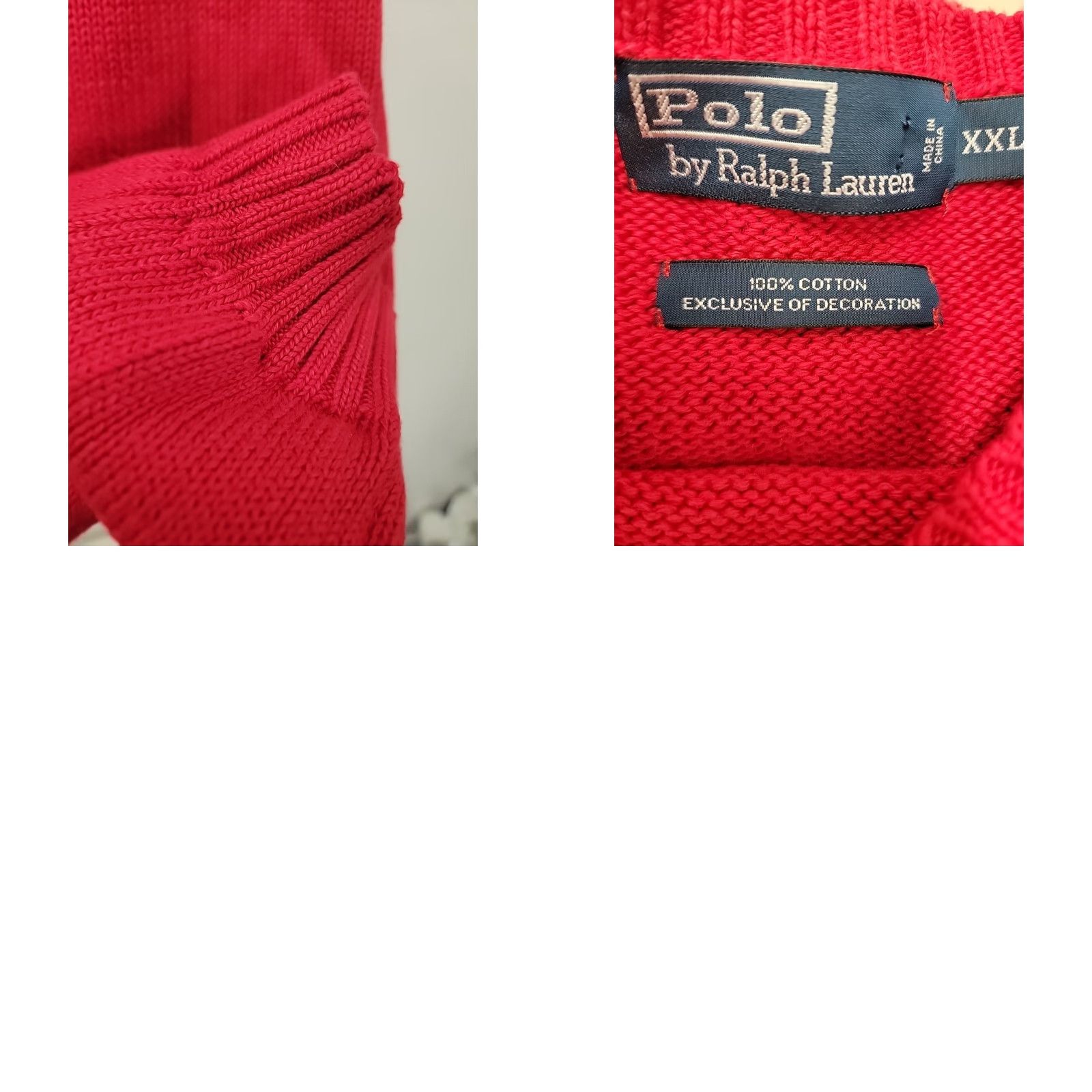 Polo Ralph Lauren VINTAGE Polo Ralph Lauren Sweater Shirt 2XL Mens Red Knit Pullover 90s Classic Crew Neck Long Sleeve Cotton Size US XXL / EU 58 / 5 - 8 Thumbnail