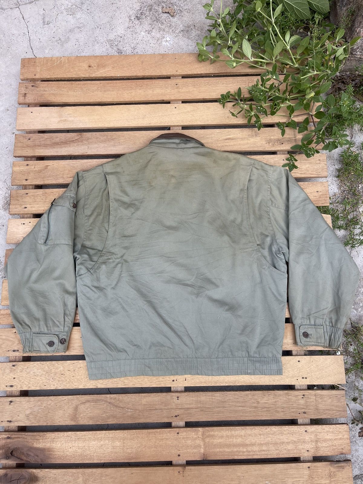 Camel 🔥RARE🔥 80s Bomber Leather Collar Jacket Size US M / EU 48-50 / 2 - 2 Thumbnail