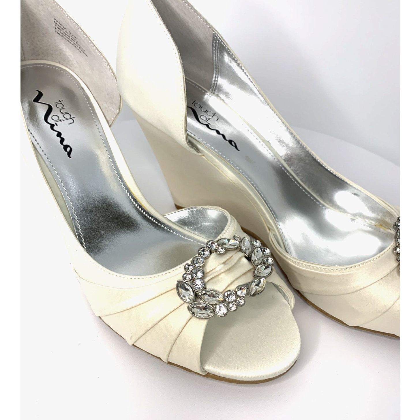 Other NINA Womens Satin d'Orsay Wedge Heels Shoes US Size 9.5- NIB Size US 9.5 / IT 39.5 - 1 Thumbnail