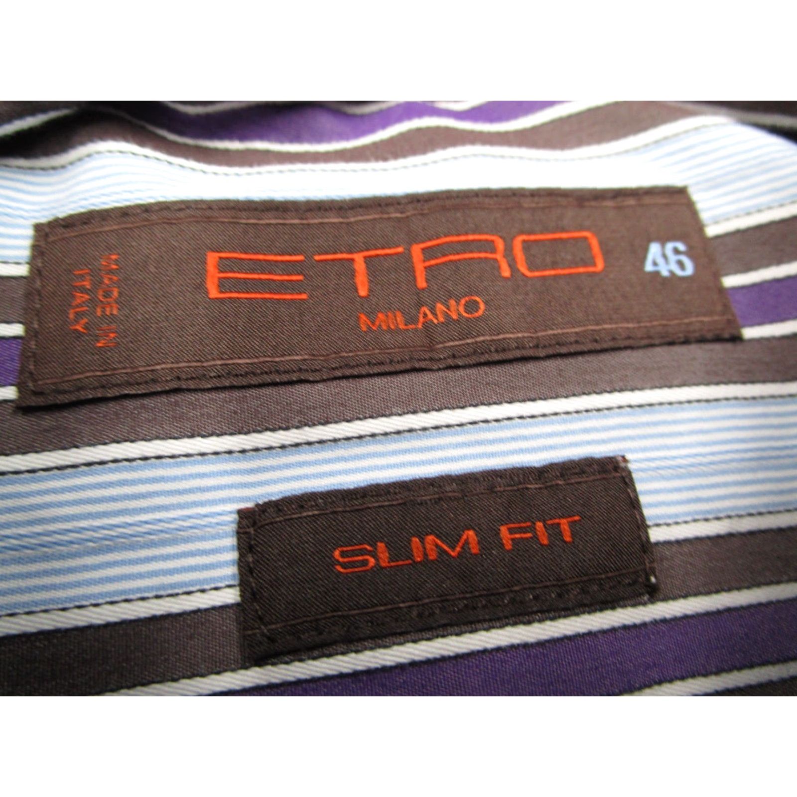 Etro VINTAGE? No. ETRO Shirt Mens 46 Blue Slim Fit Button-Up Long Sleeve Casual Work Made in Italy Size US XXL / EU 58 / 5 - 3 Thumbnail