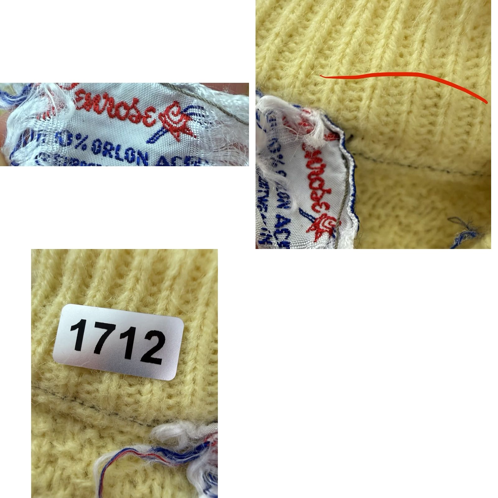 Buttero VINTAGE Penrose Sweater Womens S Mock Neck Short Sleeve Pullover Yellow 70s Retro Knit Top Size S / US 4 / IT 40 - 9 Thumbnail
