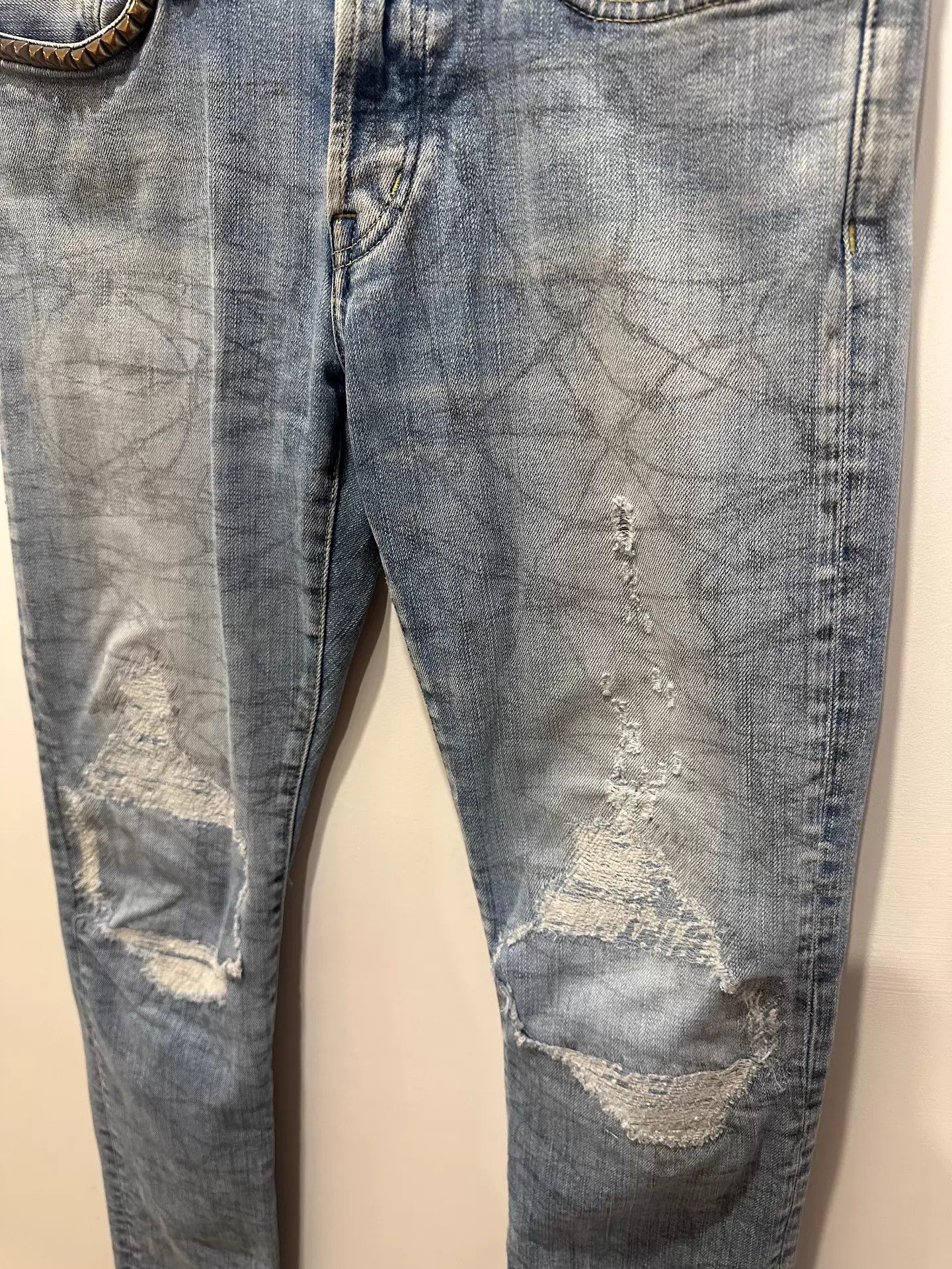 Other hysteric glamour archive spiked-mesh light blue jeans 30x32 Size US 30 / EU 46 - 2 Thumbnail
