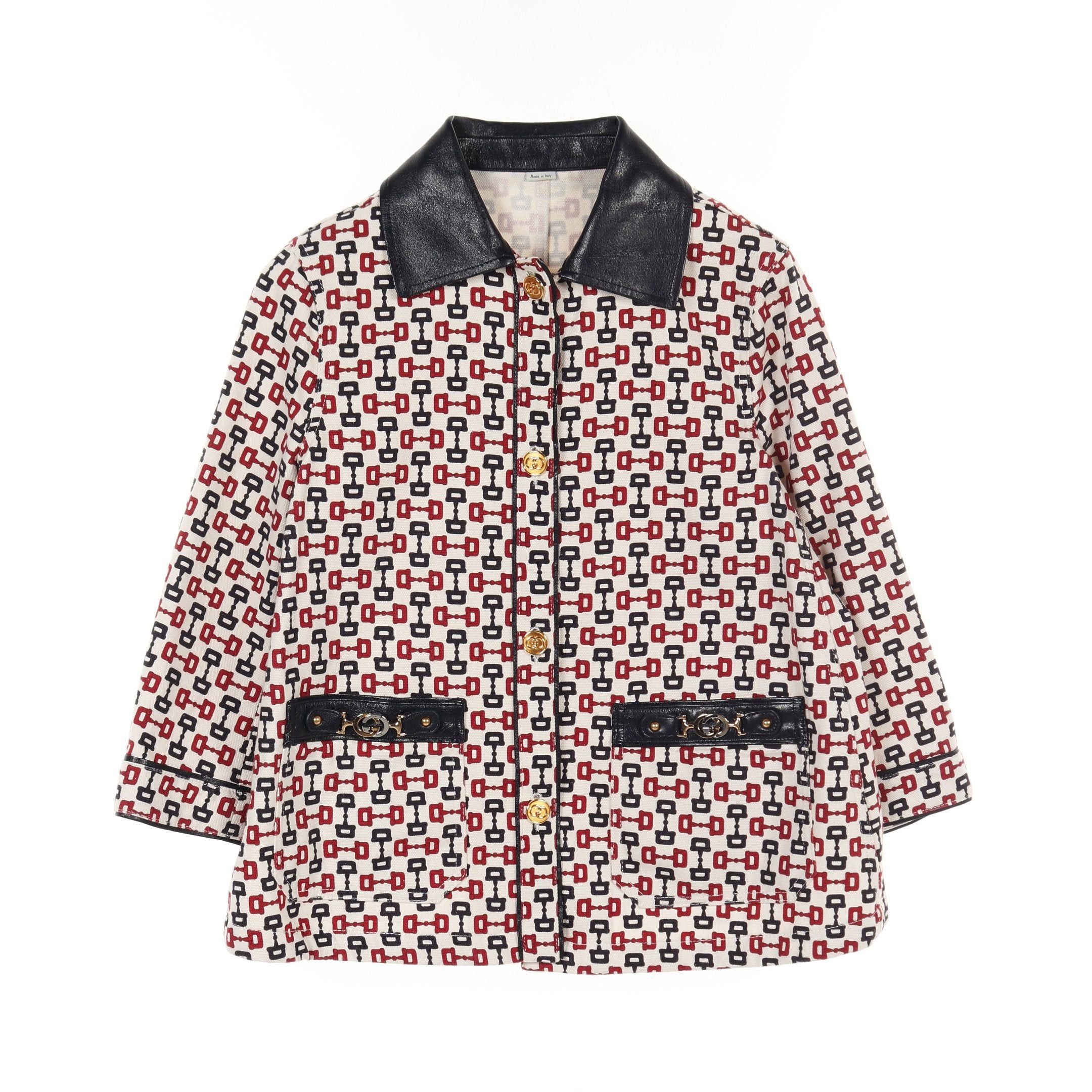 Gucci Gucci Zumi Horsebit Jacket Cotton White Red Navy Size ONE SIZE - 1 Thumbnail