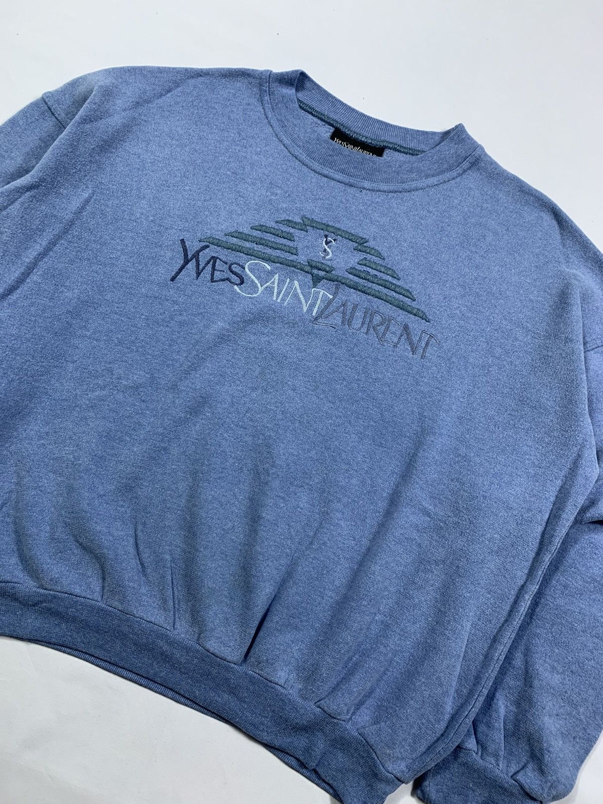 Vintage × Yves Saint Laurent Vintage YSL Logo Croppet YvesSaintLaurent Sweatshirt Size US M / EU 48-50 / 2 - 3 Thumbnail