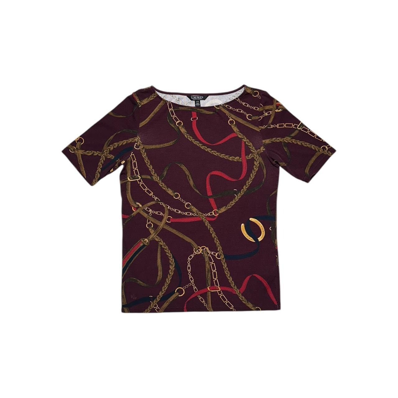 Polo Ralph Lauren × Vintage Lauren Ralph Lauren Chain & Buckle AOP T-Shirt Size L / US 10 / IT 46 - 1 Thumbnail